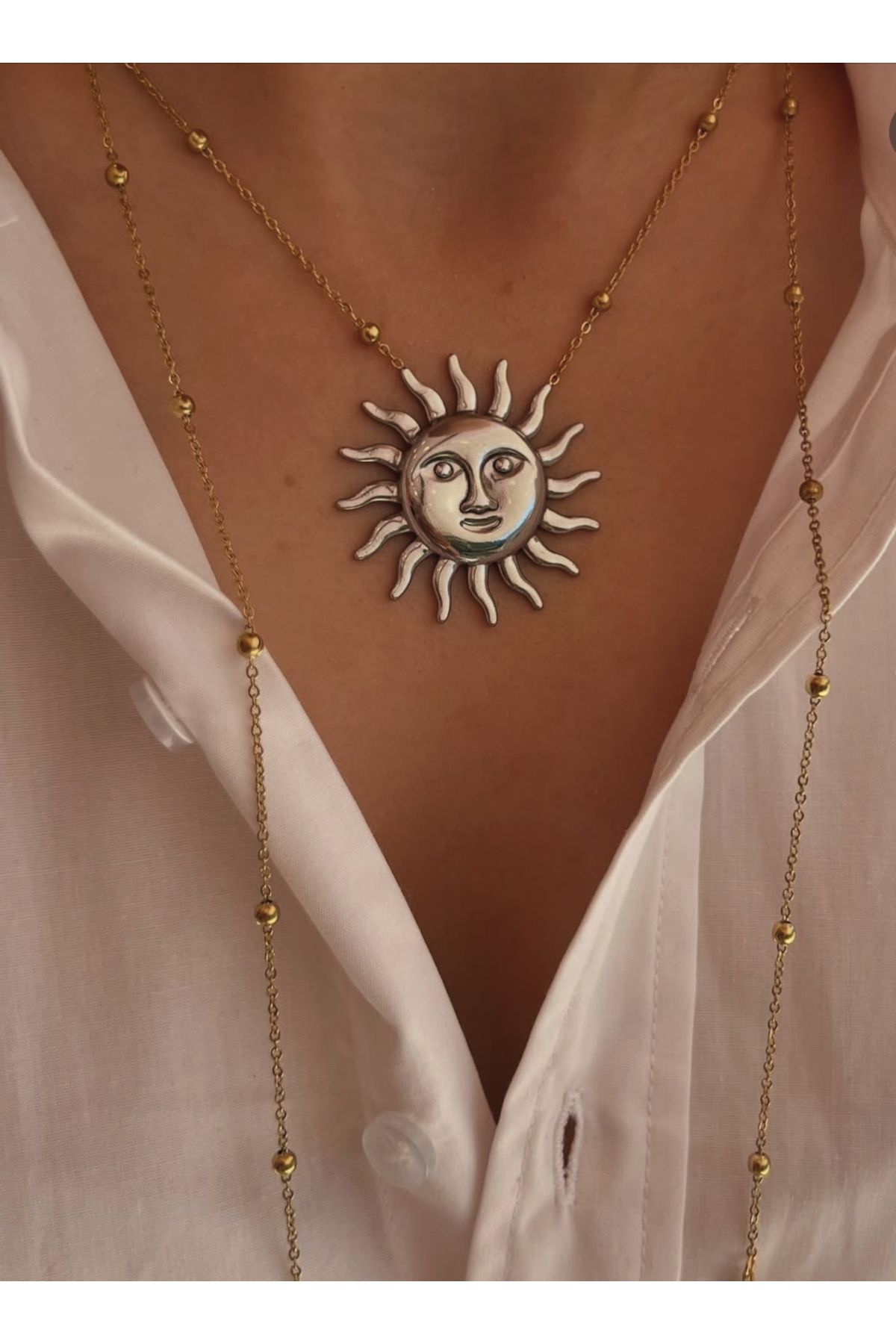gozdeasutayaccessory Güneş Çelik kolye tasarım