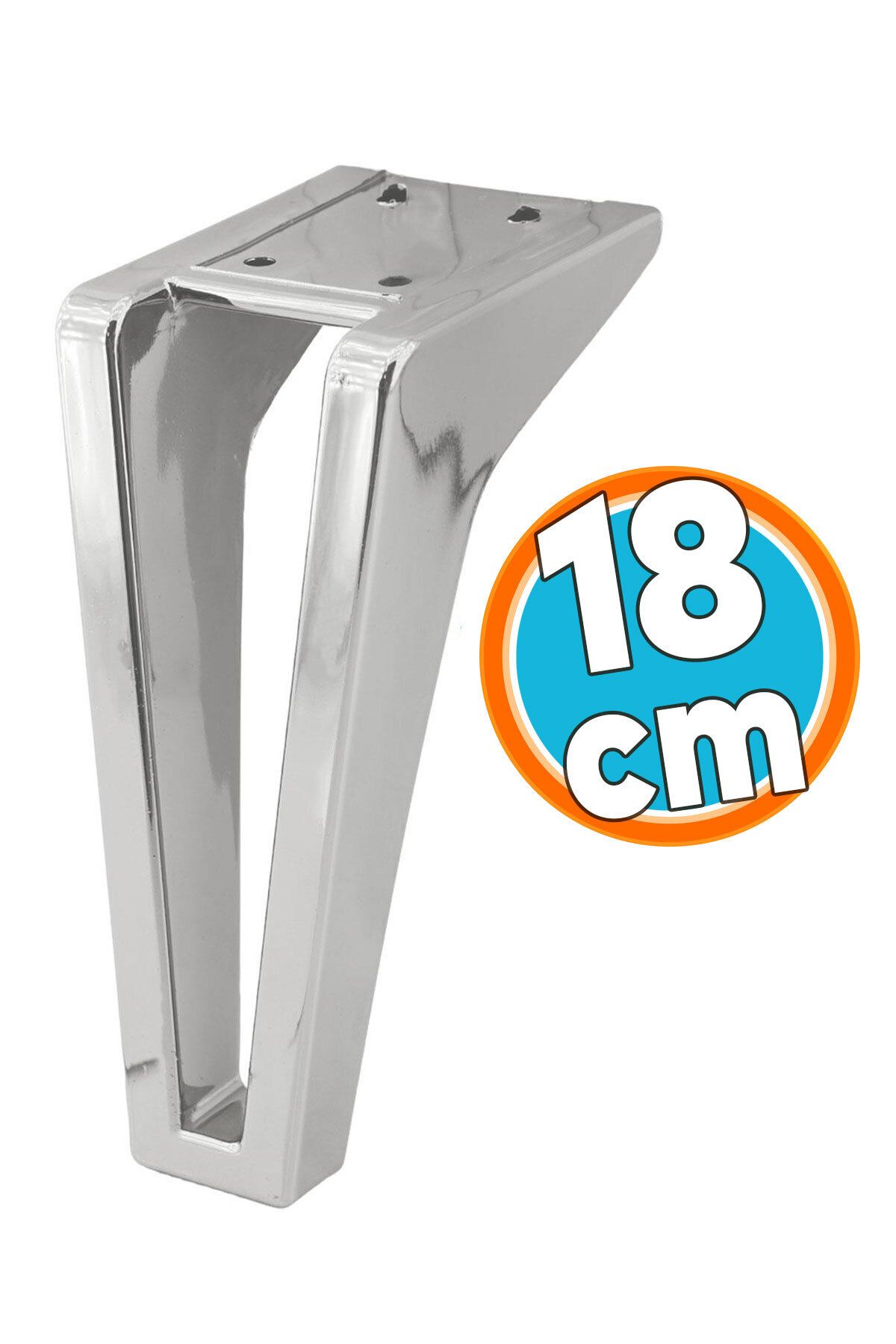 Mikasso Mobilya Kanepe Tv Ünitesi Koltuk Ayağı 18 Cm Krom Renk Konsol Ayakları Bej Tekli Koltuk Ayağı TR