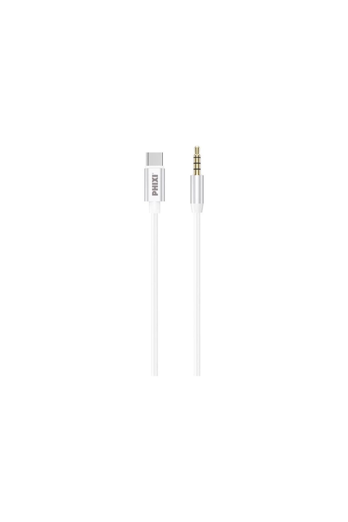 Esrion Basic Ca113 Metal Başlıklı 100cm Type-c To Aux Silikon Kablo