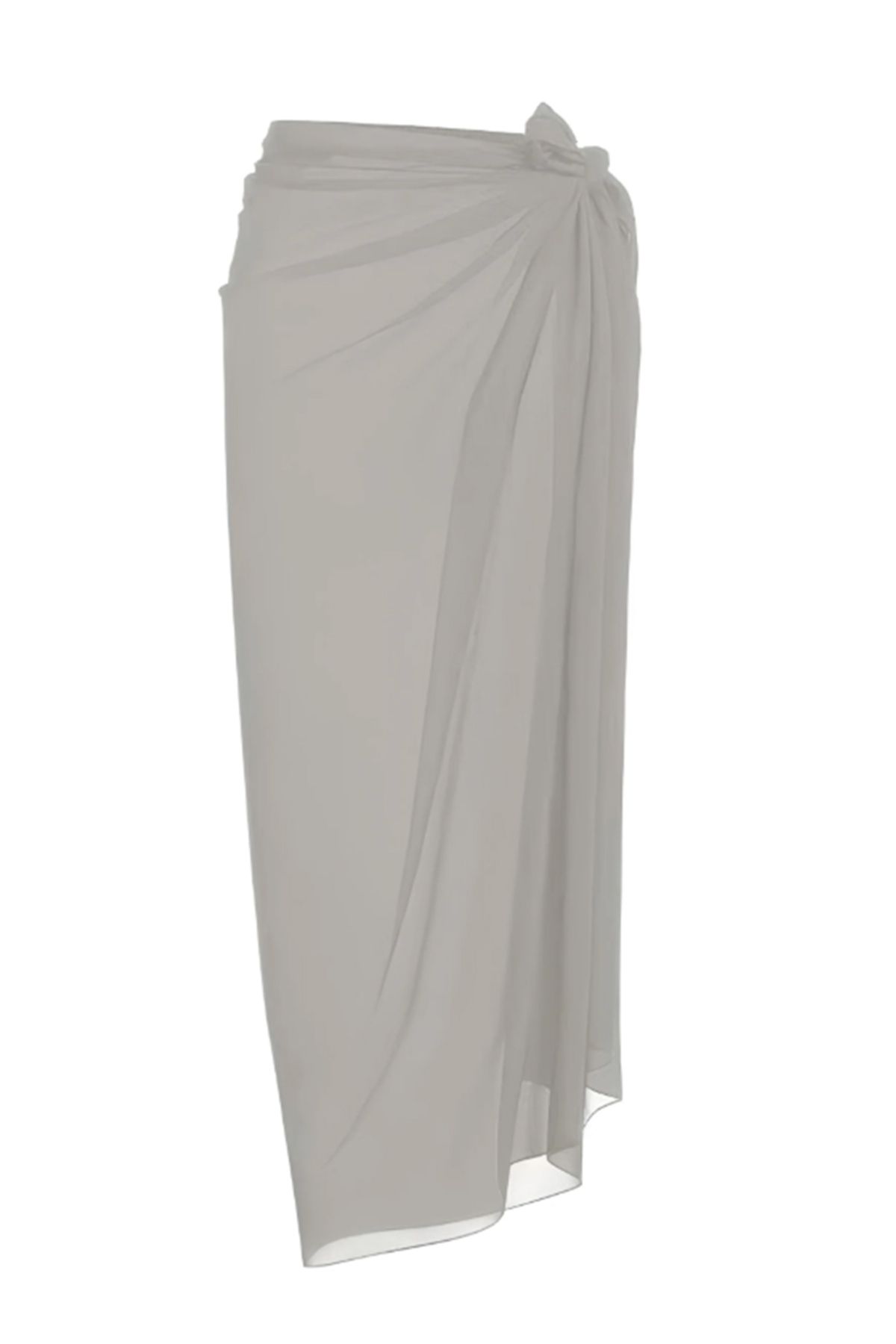 We Concept Kadın Dokuma Şifon Buyuk Beden XL Plaj Pareo Açik Gri 90x180cm