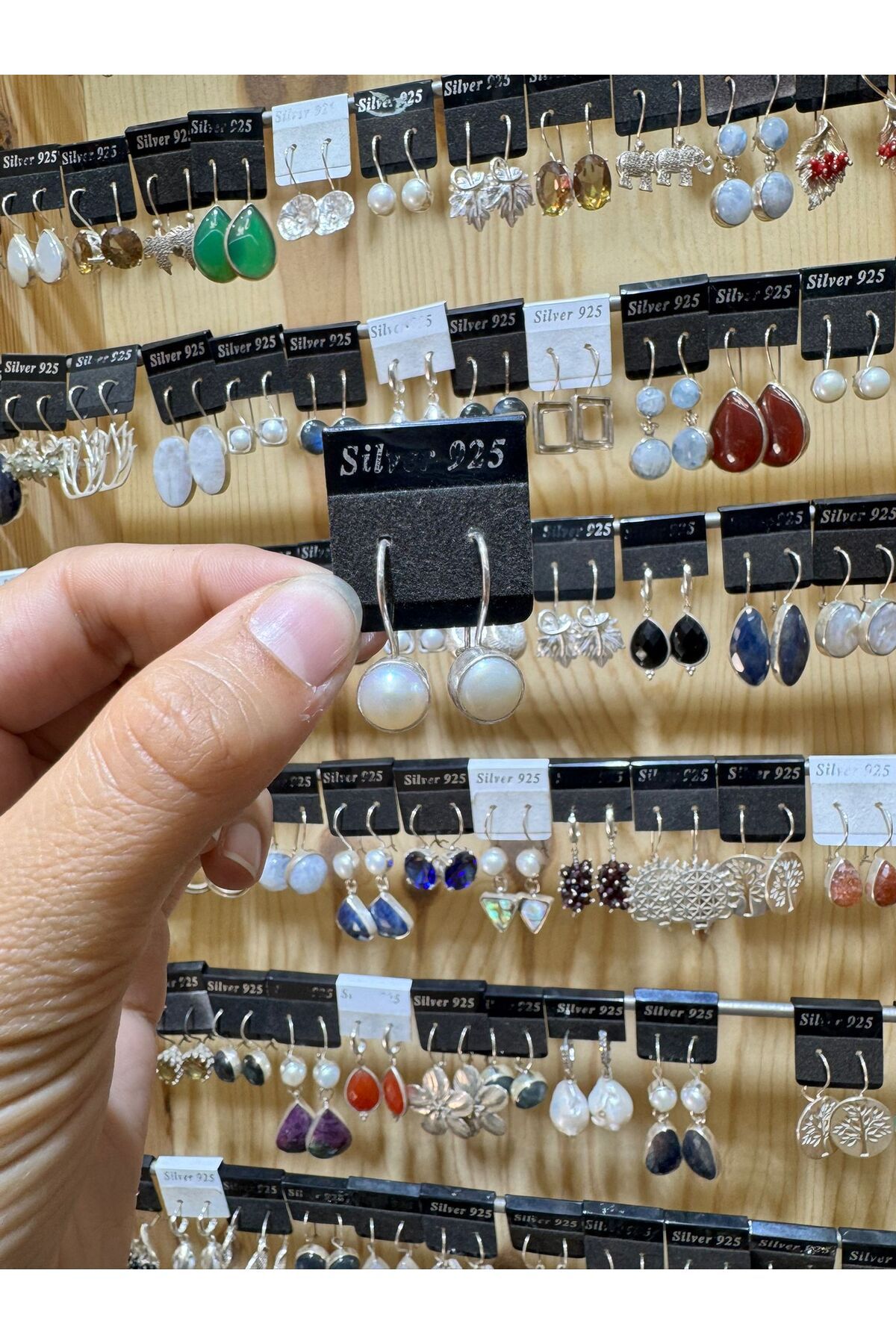 hayaltasari DOĞAL İNCİ TAŞLI GÜMÜŞ KÜPE
