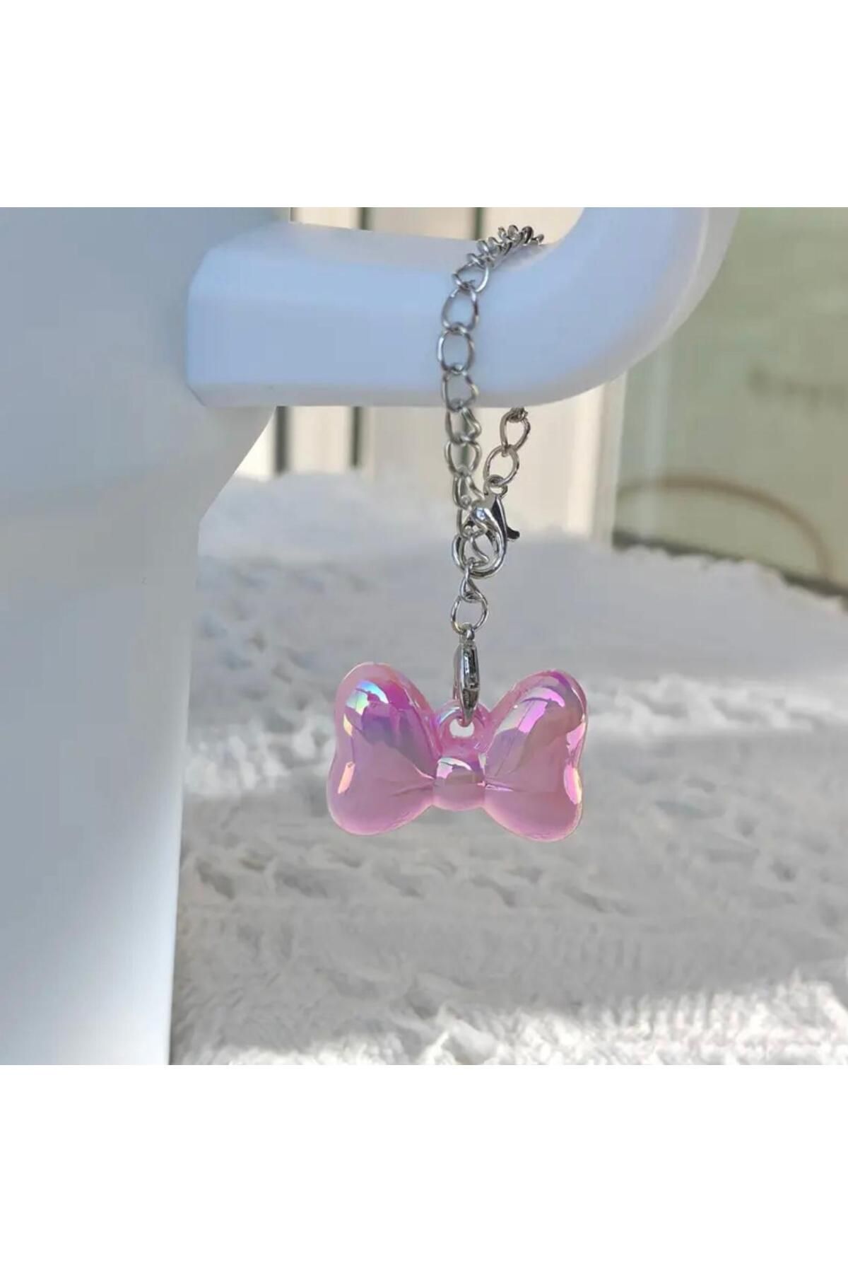 Stanley Pembe Işıltılı Fiyonk Charm Stanley Termos İle Uyumlu Şık Aksesuar