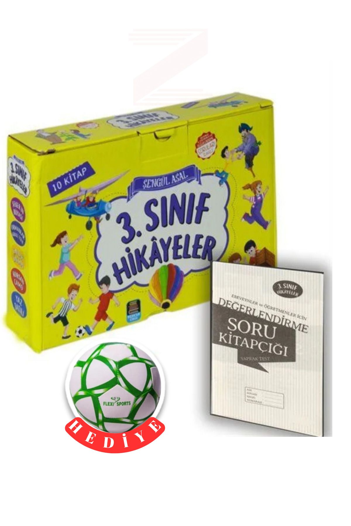 Mercan Okul Yayınları 3.Sınıf Hikayeler 10 Kitap Set+Soru Kitapçığı- Şengül Asal(Futbol Topu Hediye)
