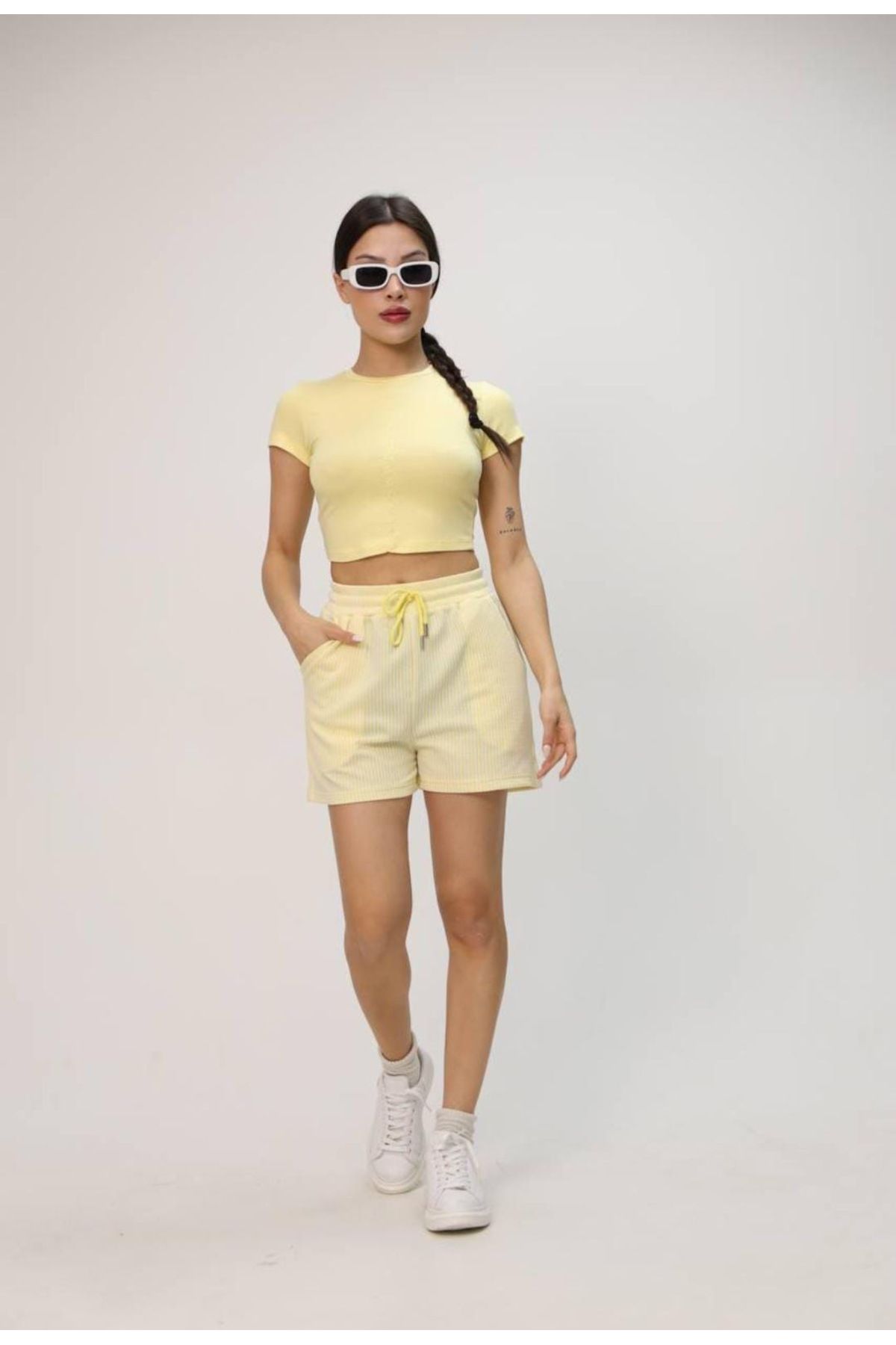 VOGUEMET Kadın Su Yolu Desenli Şort | Cepli | Rahat Kalıp | Yazlık Renkli Model (S-M-L-XL)