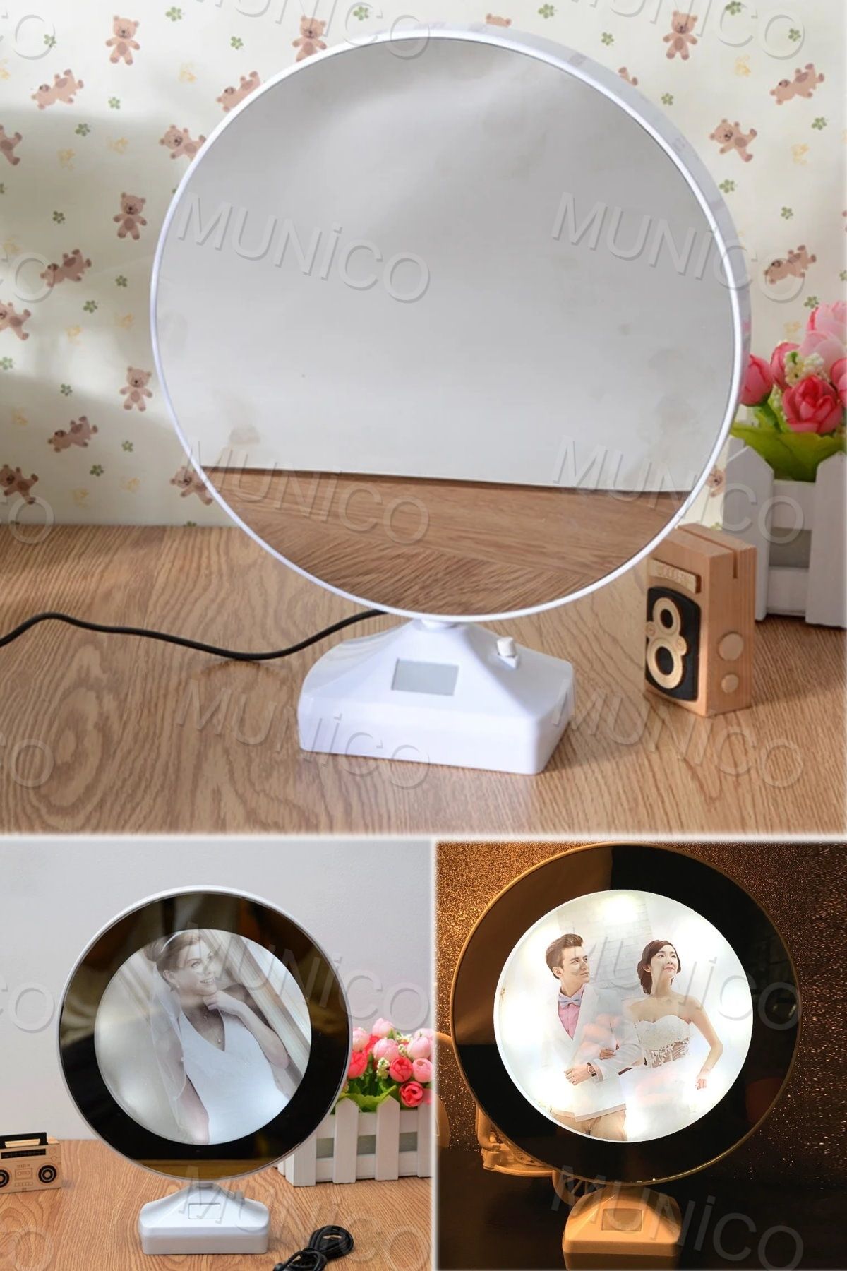 Munico Çok Fonksiyonlu Fotoğraf Çerçevesi Unutulmaz Anılar LED Elektronik Albüm Resimleri Çok Fonksiyon
