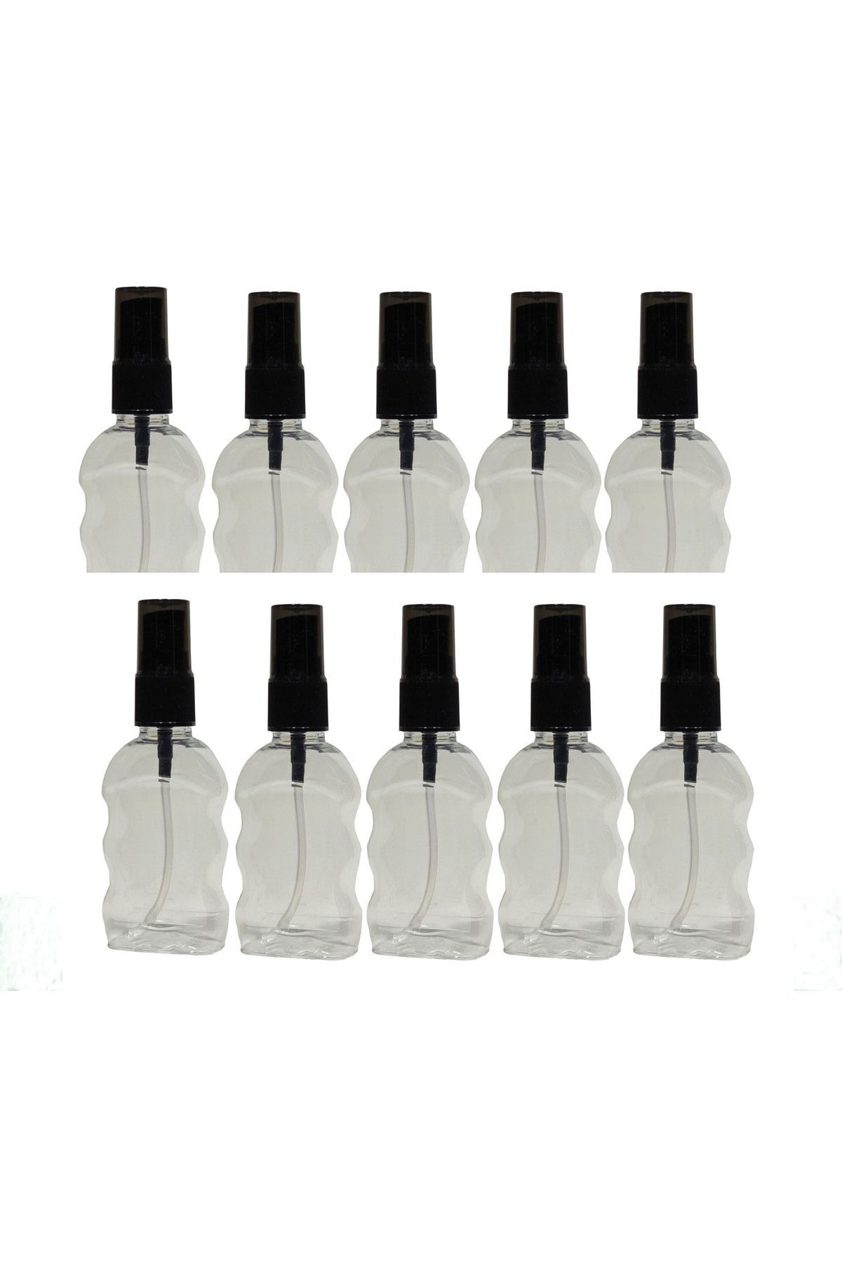 Mikasso Ambalaj Sprey Başlıklı Plastik Boş Pet Şişe 50 Ml 10 Adet yassı model 50 ml 10'lu