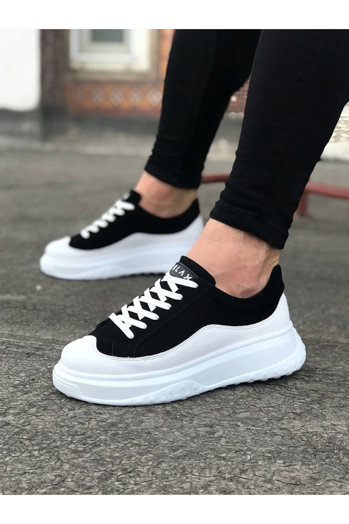 devrialemshoes WG507 Beyaz Siyah Erkek Ayakkabı