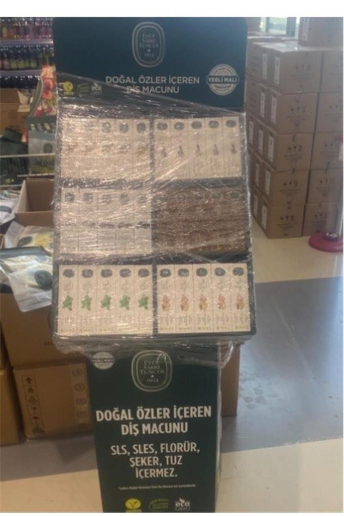 Eyüp Sabri Tuncer Doğa 90lı Diş Macunu Standı (Misvak-Karanfil-Bambu Karbon-Kakao-Nane-Zencefil)