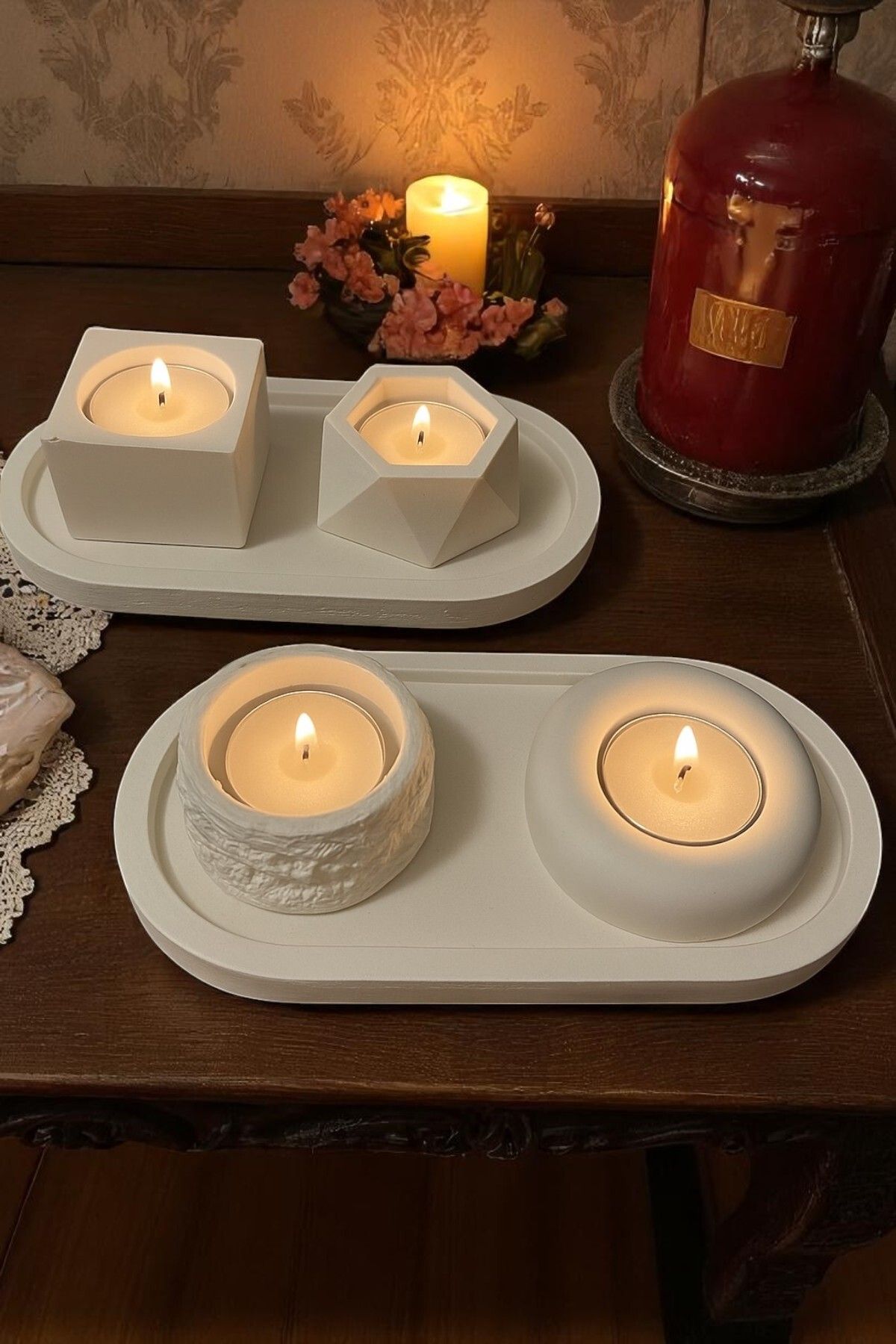ERSE HOME 4' lü Tealight Mumluk Seti- Dekoratif, Hediyelik