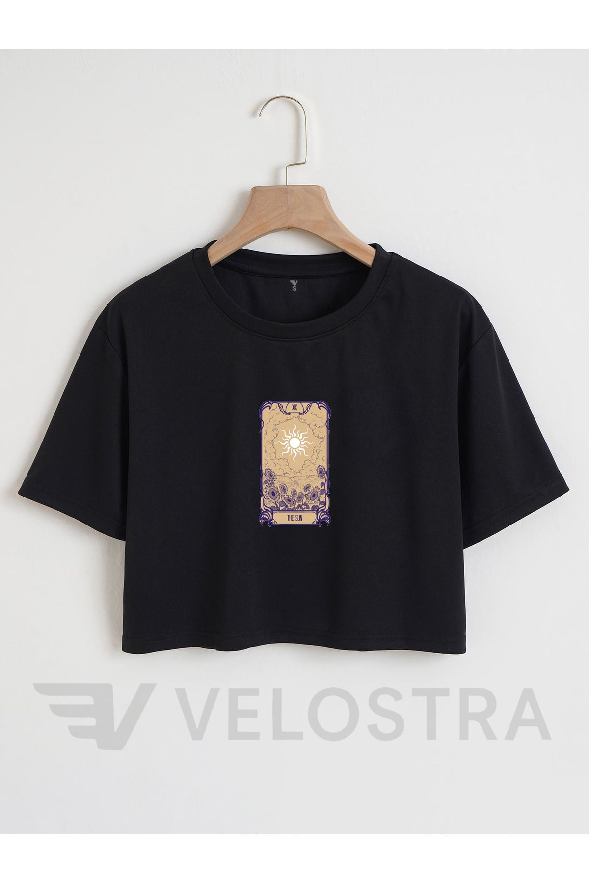 Velostra Kadın Tarot Kartı The Sun Baskılı Crop