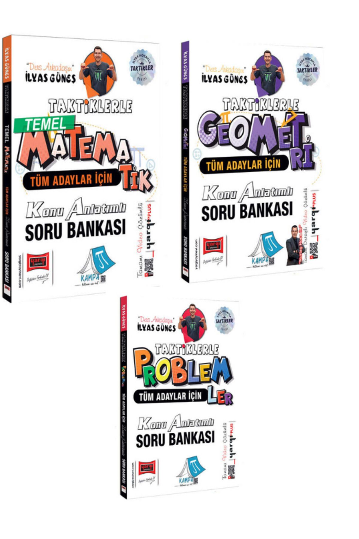 Yargı Yayınları Tüm Adaylar İçin Taktiklerle Temel Matematik Geometri Problemler Konu ve Soru Bankası (İlyas Güneş)