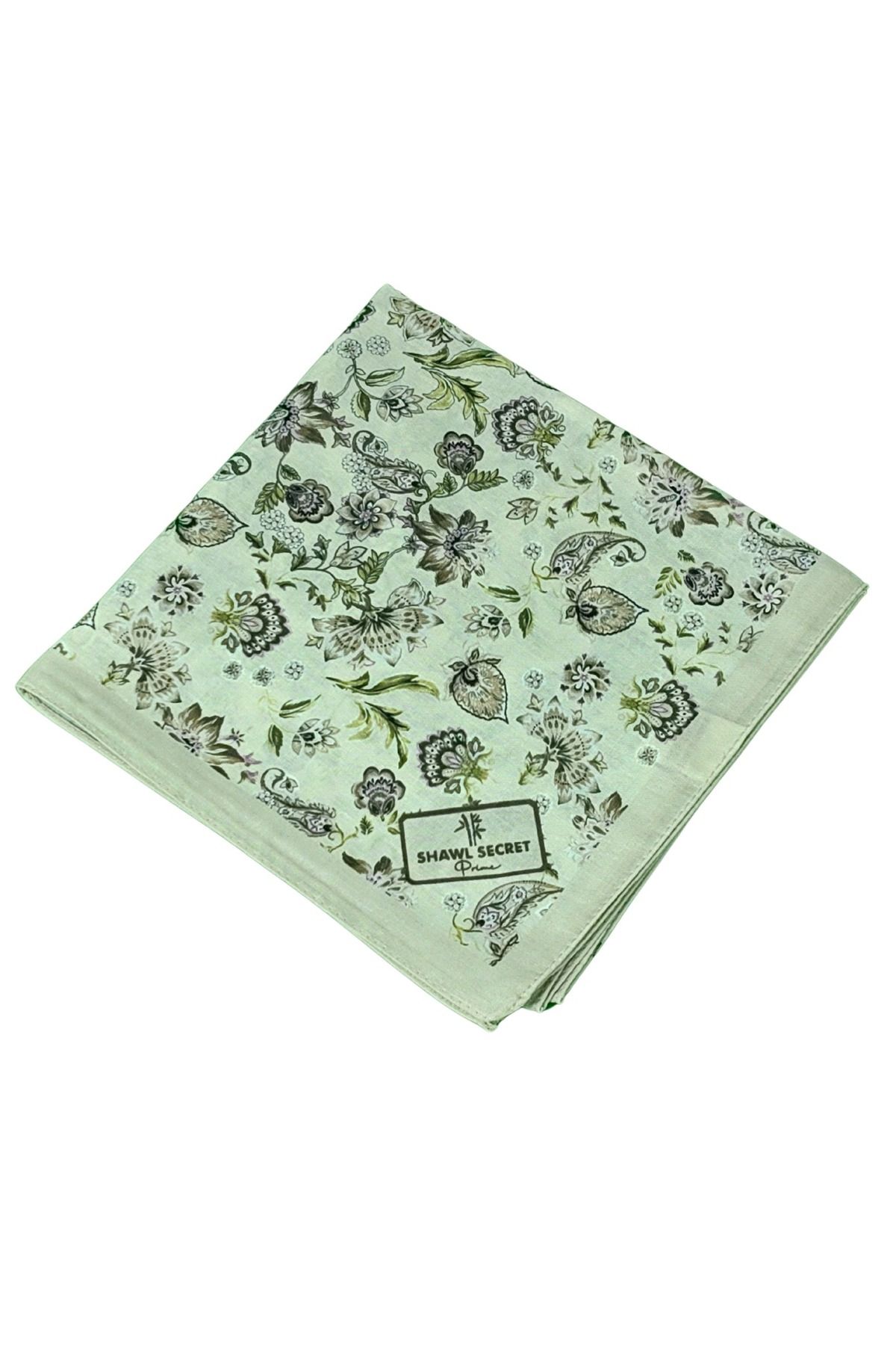 mim eşarp Prime Pamuk Çiçek Desenli Eşarp 90x90 cm