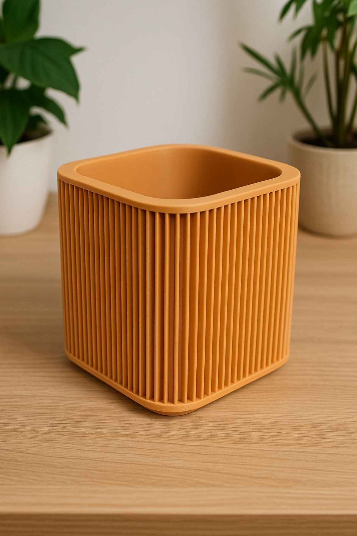 mutes 3D GENİŞ KÜP SAKSI KAHVE-207