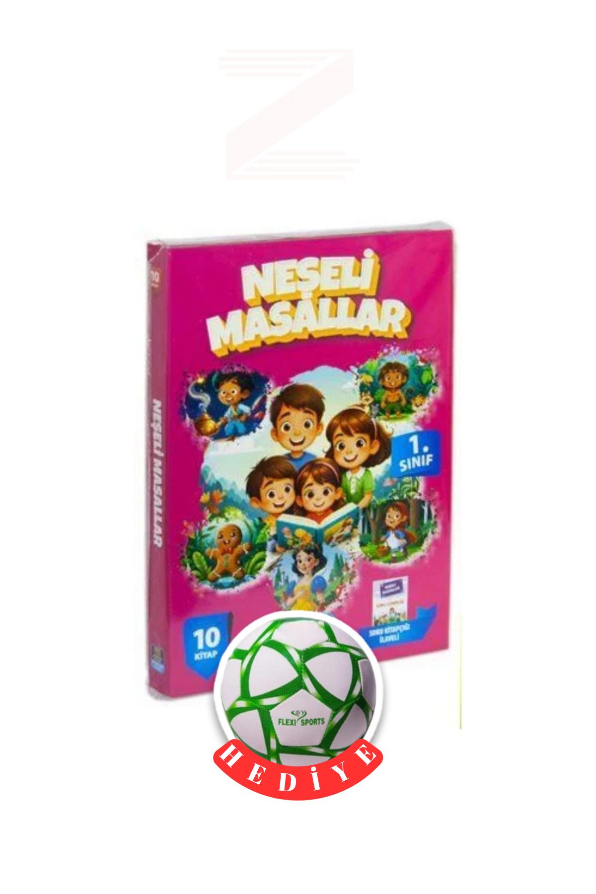 Mercan Okul Yayınları 1.Sınıf Neşeli Masallar 10 Kitap+Soru Kitapçığı(Futbol Topu Hediye)