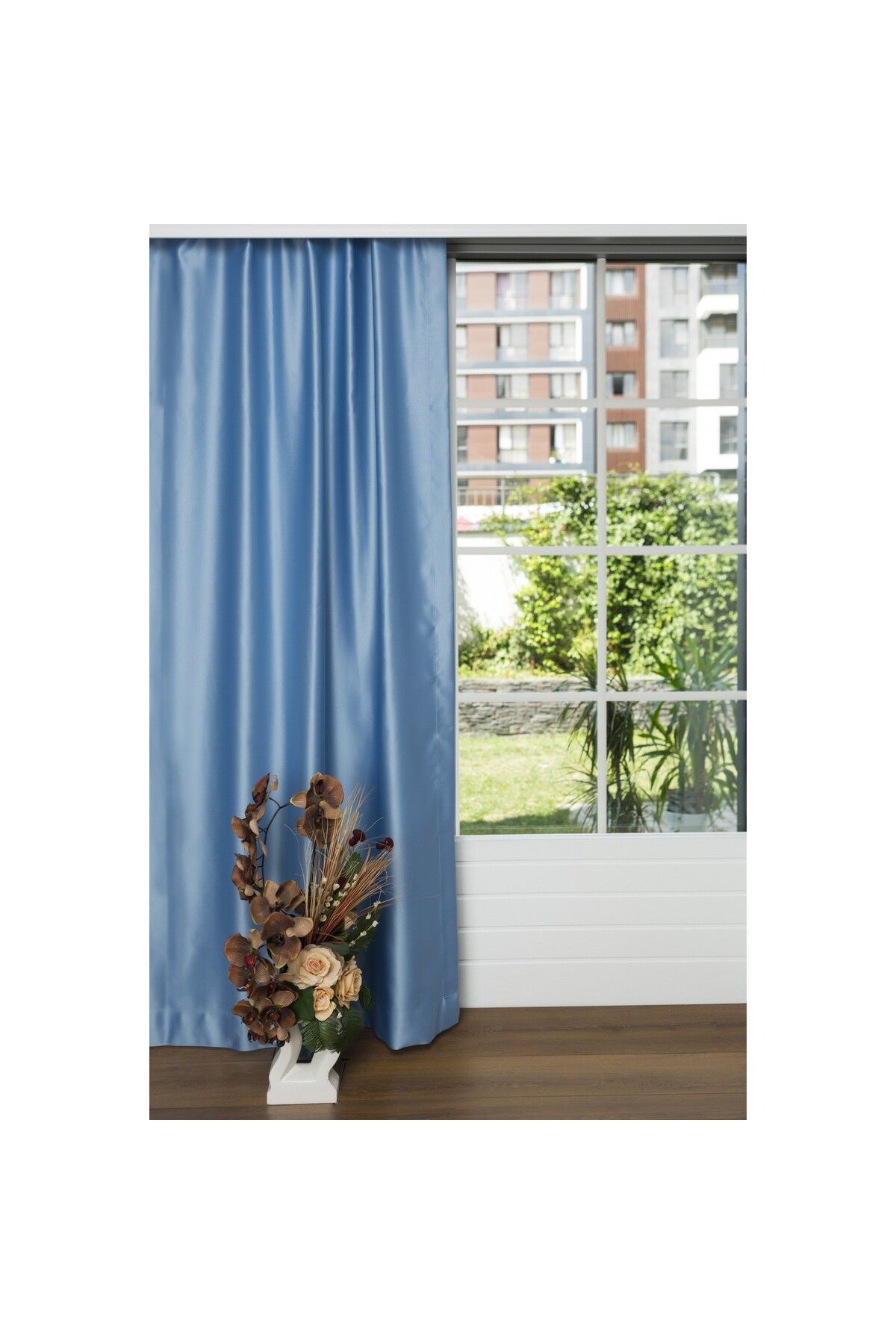 Caserta Home 1/2,5 Orta Pile Premium Blackout Işık Geçirmez Karartma Güneşlik Fon Perde V-27 Bebek Mavisi
