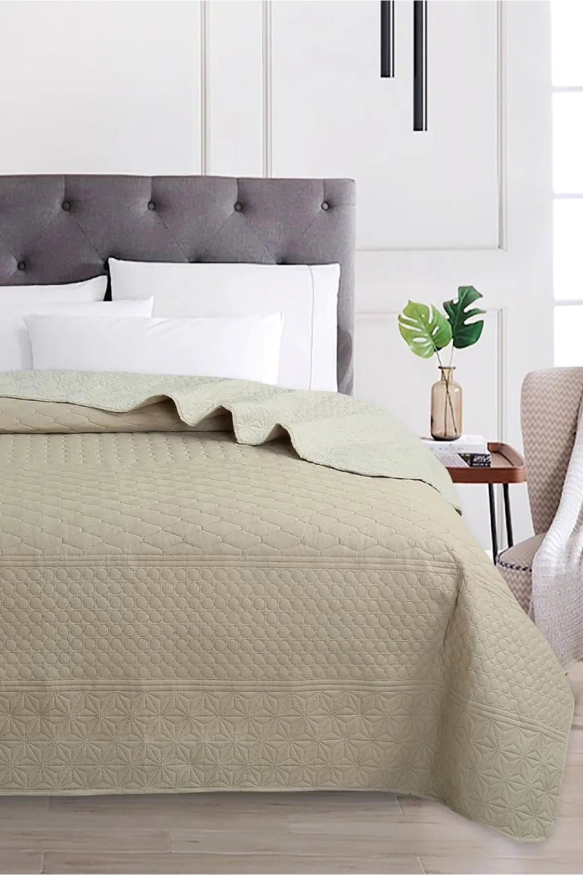 Bikaya Home Çift Taraflı 200 x 220 cm Yatak Örtüsü - Yastık Kılıfsız