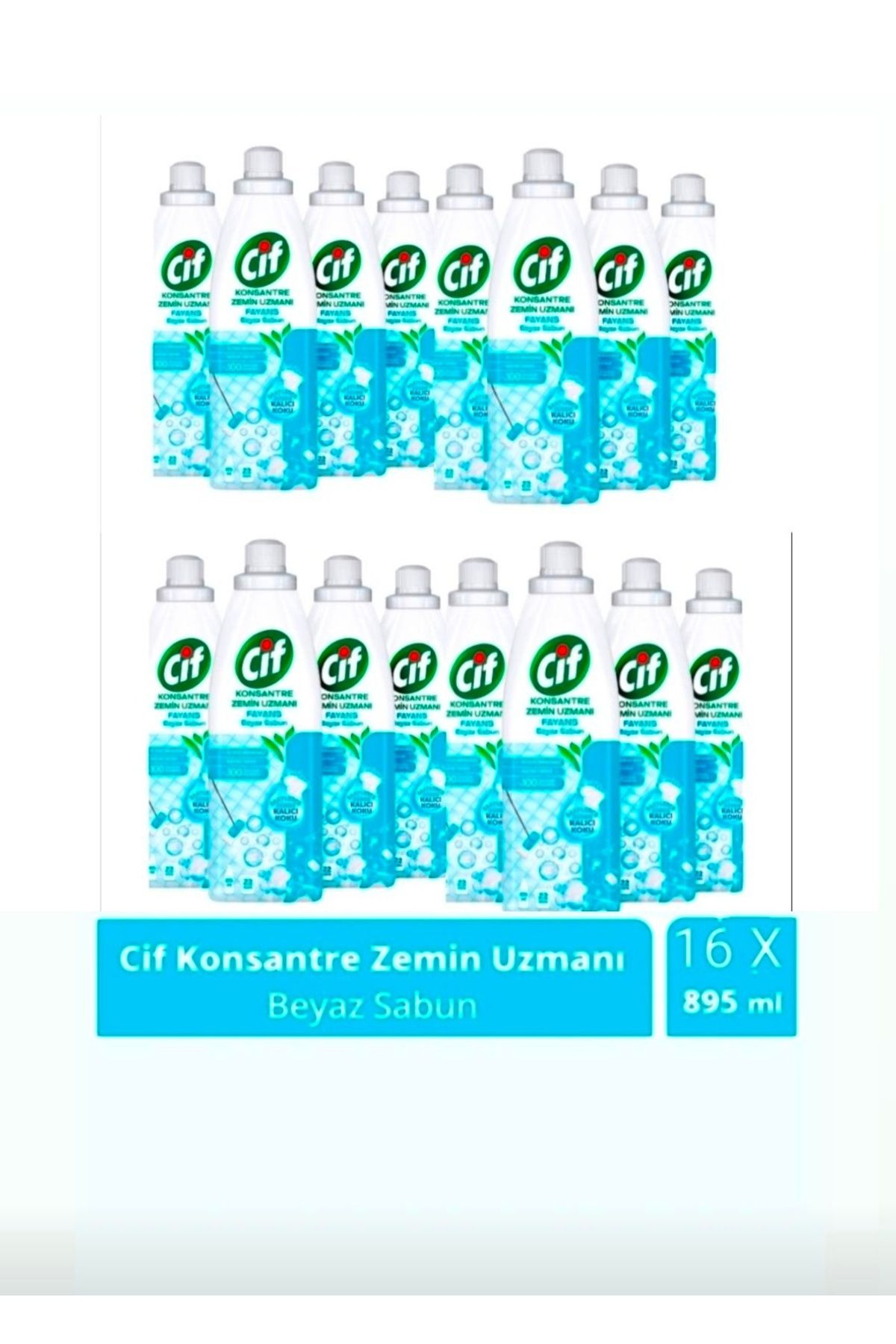 Cif Konsantre Zemin Uzmanı Fayans Beyaz Sabun 895 ML X 16 Adet