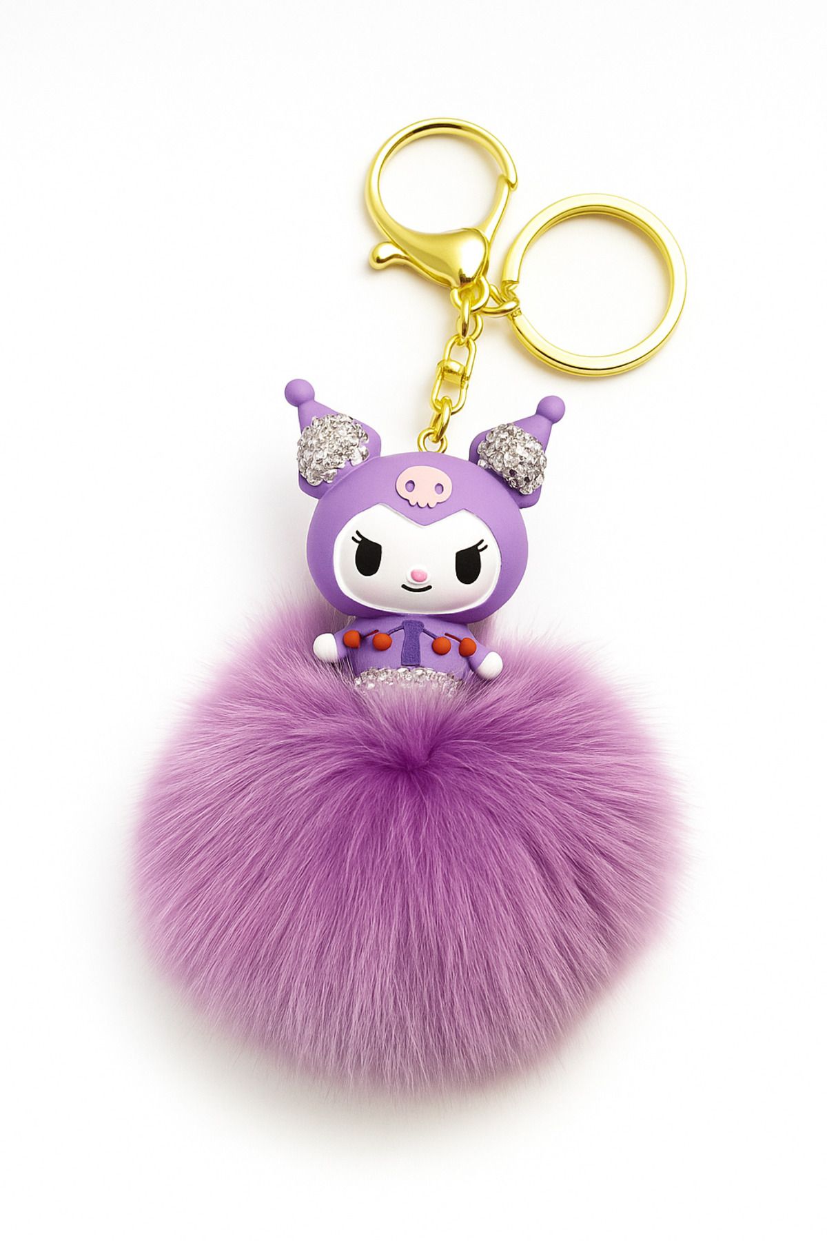 MakeWell Kuromi Cinnammaroll ve Hello Kity Tasarımlı Tüylü Klipsli Anahtarlık