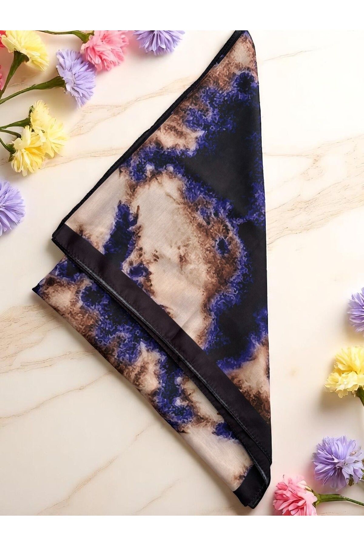 Lavena scarfs-Bohemian Series Bohemian Pattern Cotton Digital Soft Shawl - Black and Purple 3