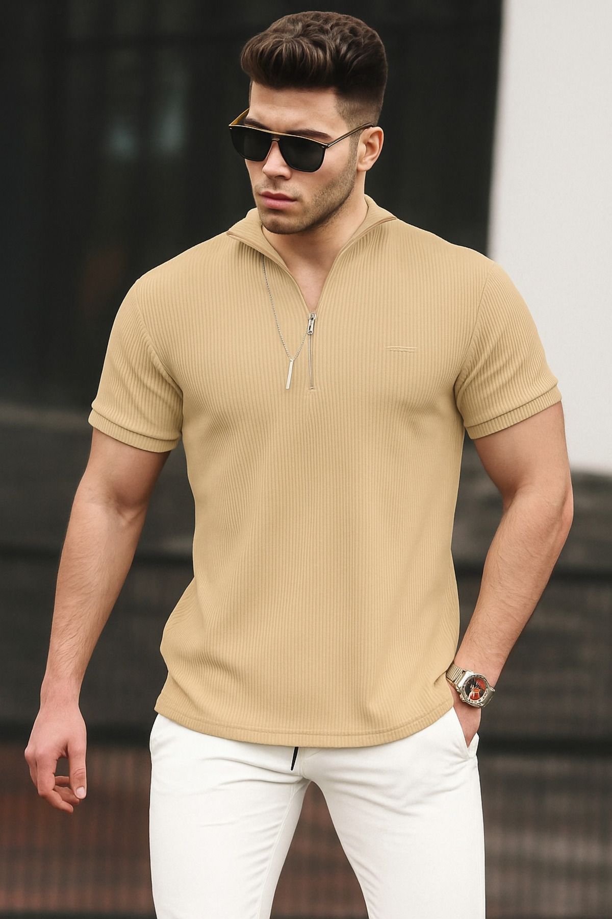 LC Waikiki Fit Kesim Ribanalı Erkek Triko Polo Tişört - Yeni Sezon