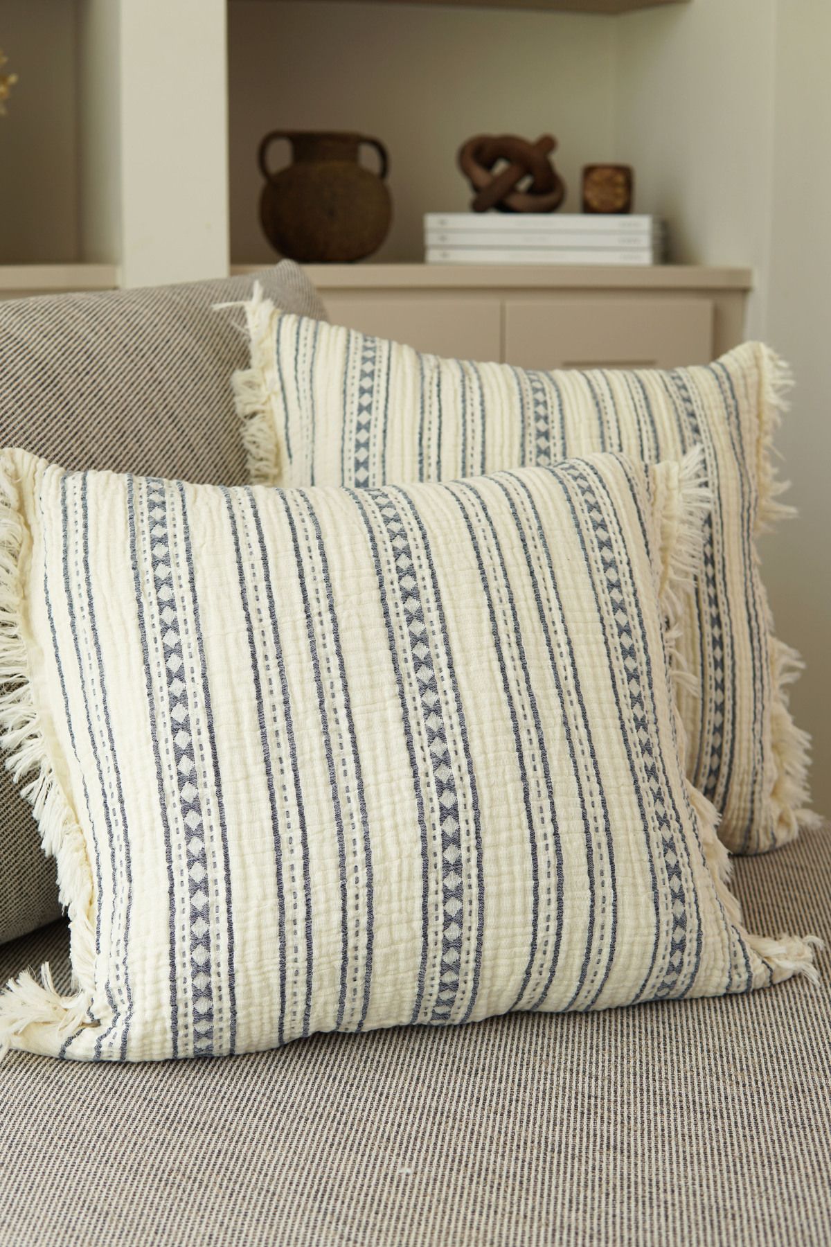 Pilloveland 2'li Müslin Kırlent Kılıfı - 100% Pamuk - 3 Kat Müslin - Kilim