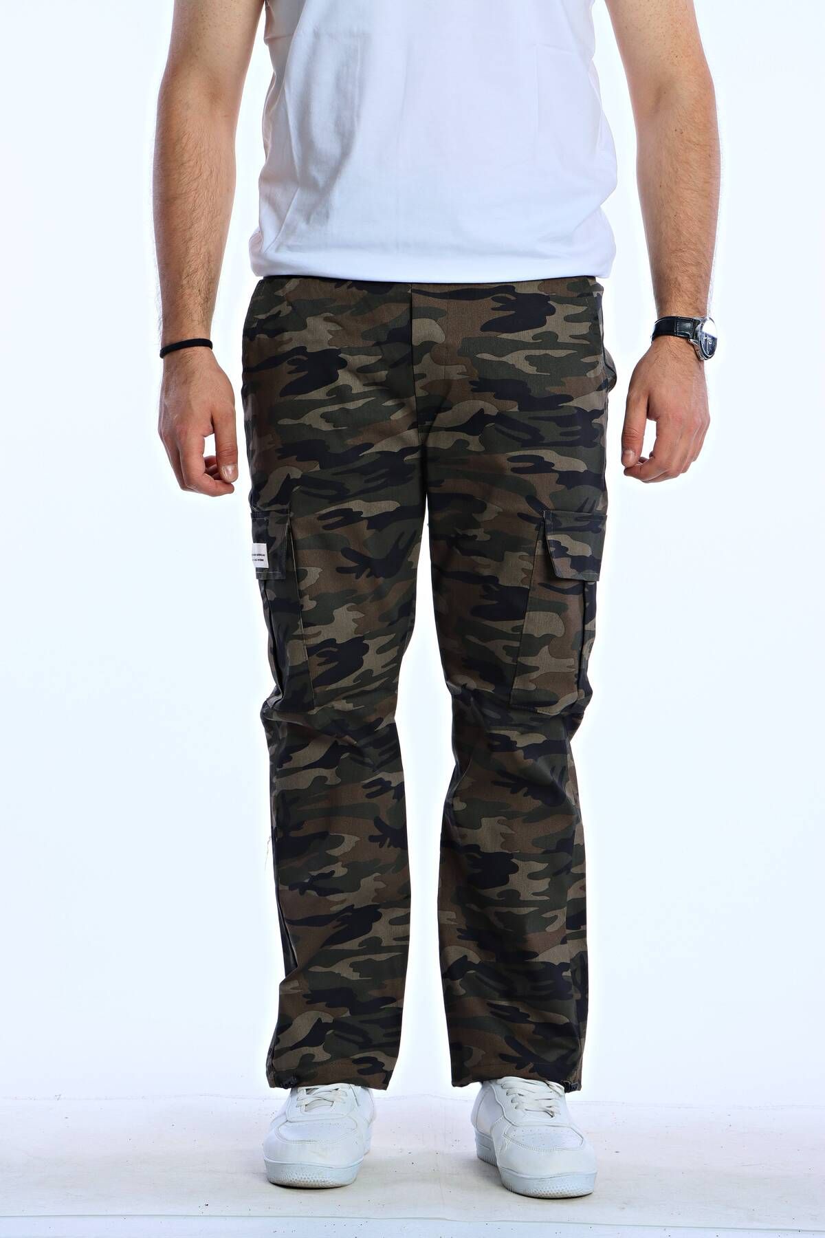 eg38 Kamuflaj Baggy Kargo Cep Pantolon Haki
