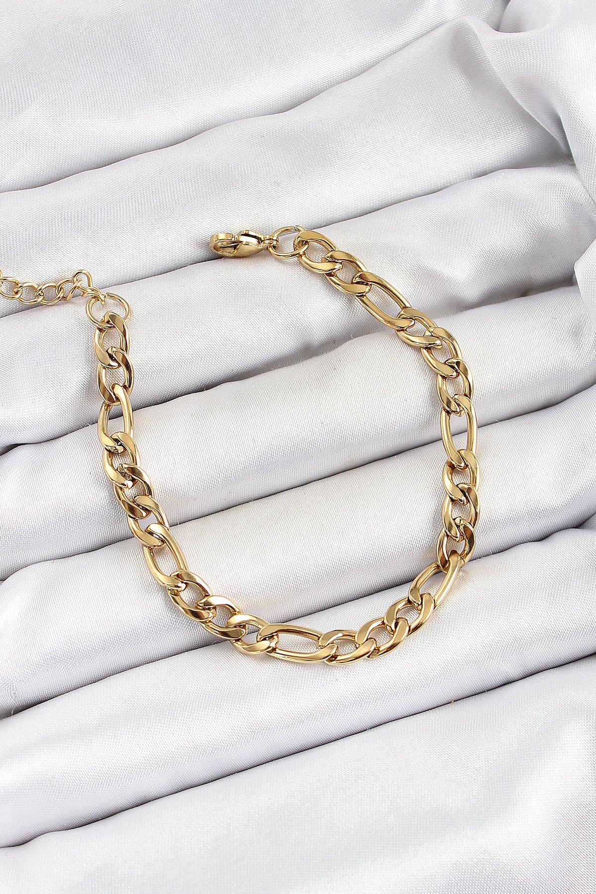 NEZADE STORE 316L Çelik Gold Renk Zincir Erkek Bileklik