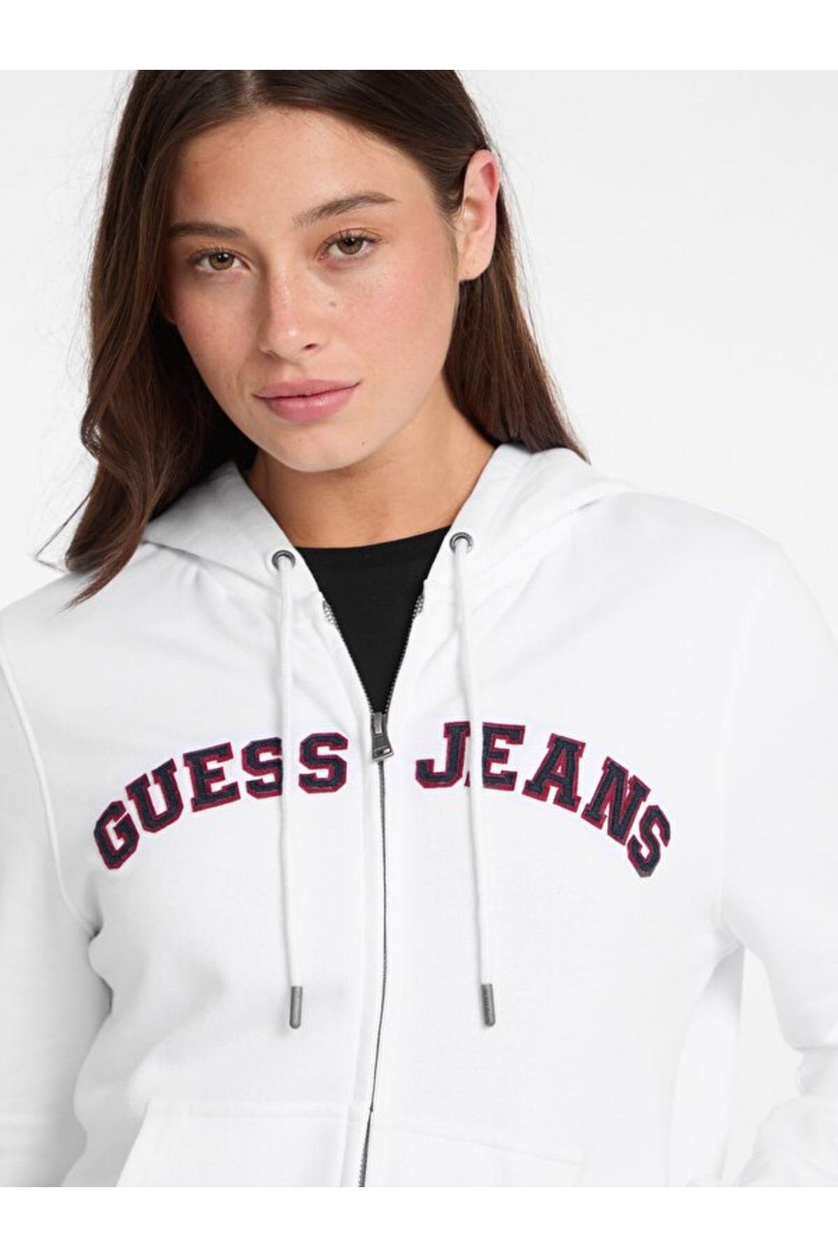 Guess Jeans Reg Zip Hood Kadın Sweatshirt