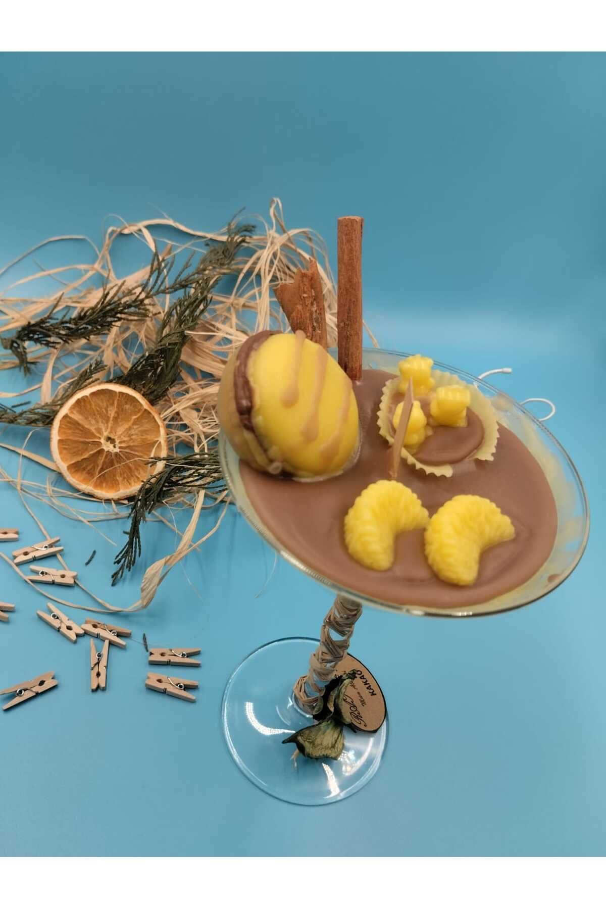 rat KADEH KAKAKO MAKARONLU SOYAWAX TARÇIN ÇUBUKLU EL YAPIMI MUM