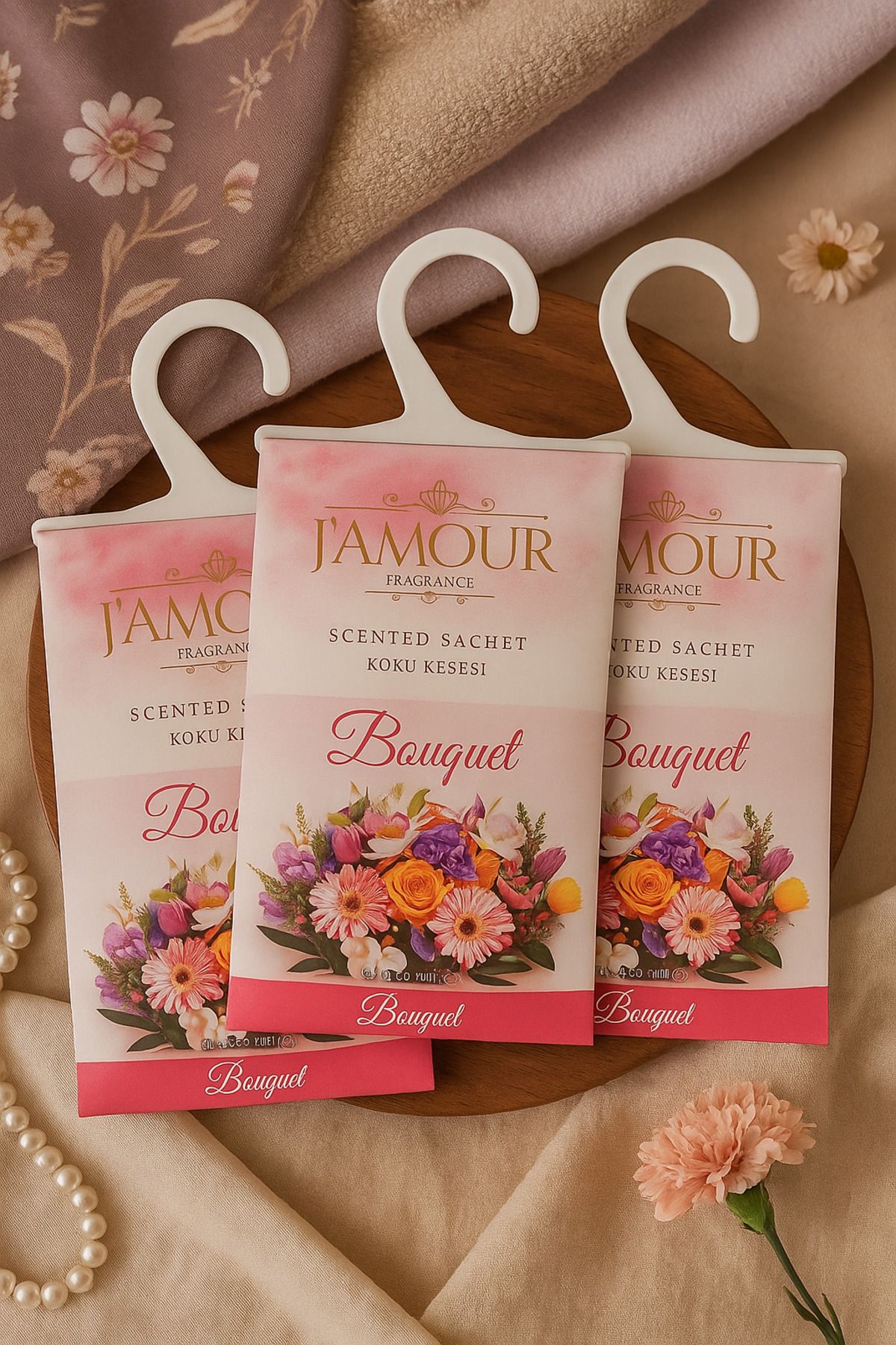 J'AMOUR Buket Askılı Dolap ve Çekmece Kokusu 3'lü Paket