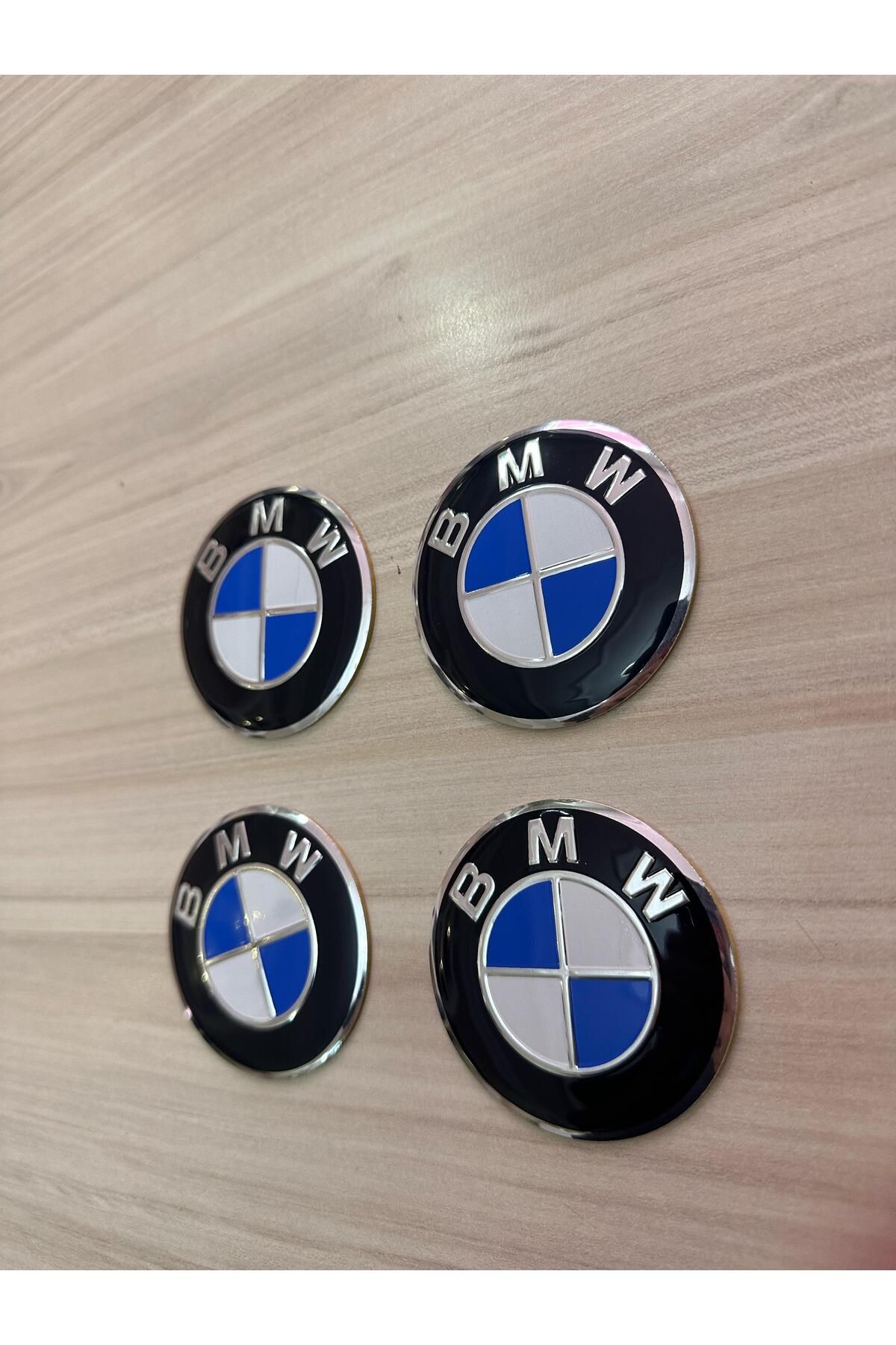 OEM BMW Alüminyum Jant Göbeği Arma Yapıştırma Sticker 62 Mm 4 Adet