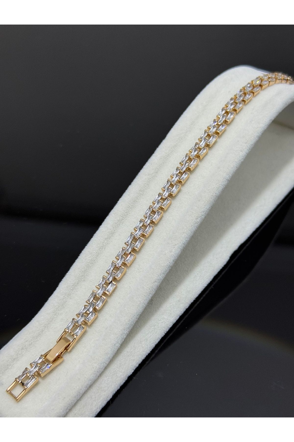 XUPING JEWELRY 18k zirkon taşlı çelik bileklik paslanmaz kararmaz