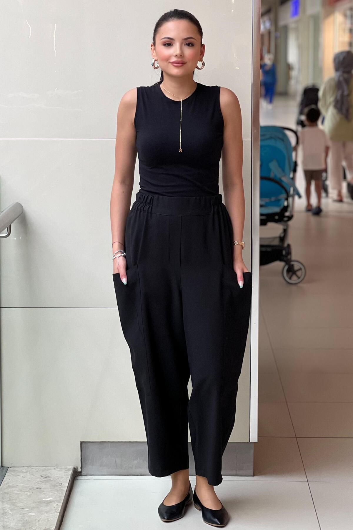 sentez giyim Sentez Kanguru Kanvas Pantalon