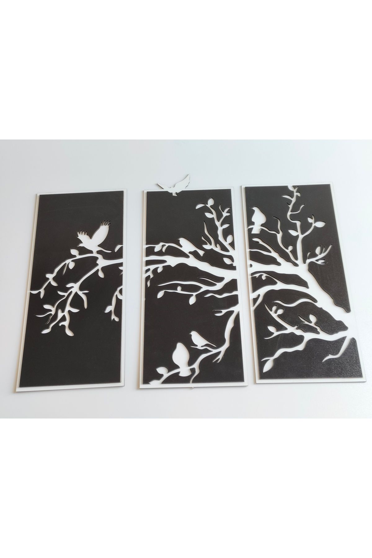 HARPİES Ağaç Desenli MDF Tablo | 3 LÜ Tablo | 18*41 CM | TB2028