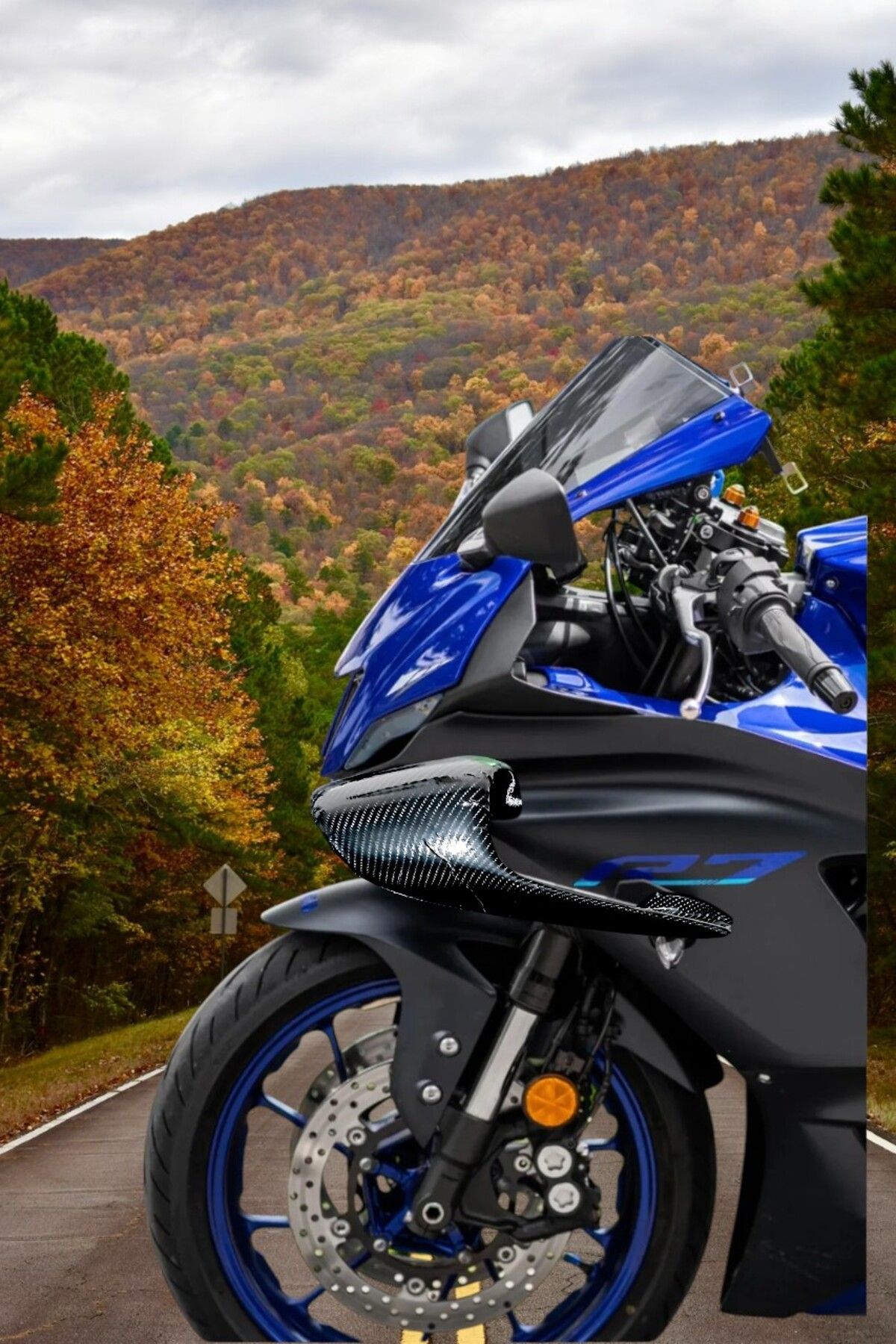 3Dekor Yamaha R7 R6 R1 R3 Aerodinamik Ön Kanat Seti | Winglet Spoiler Modifiye Aksesuar Karbon Kaplama