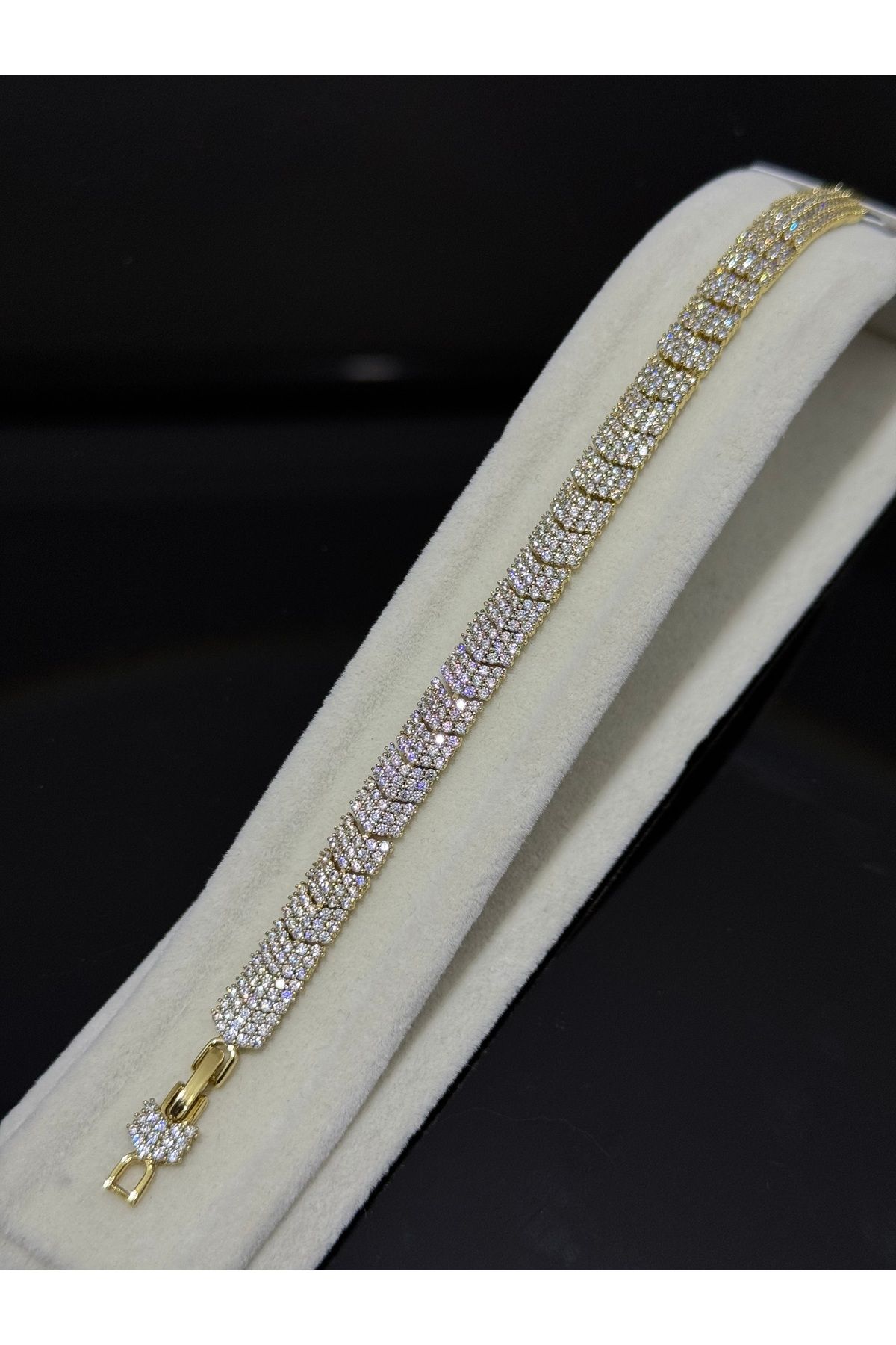 XUPING JEWELRY 18K zirkon taşlı gold bileklik paslanmaz kararmaz