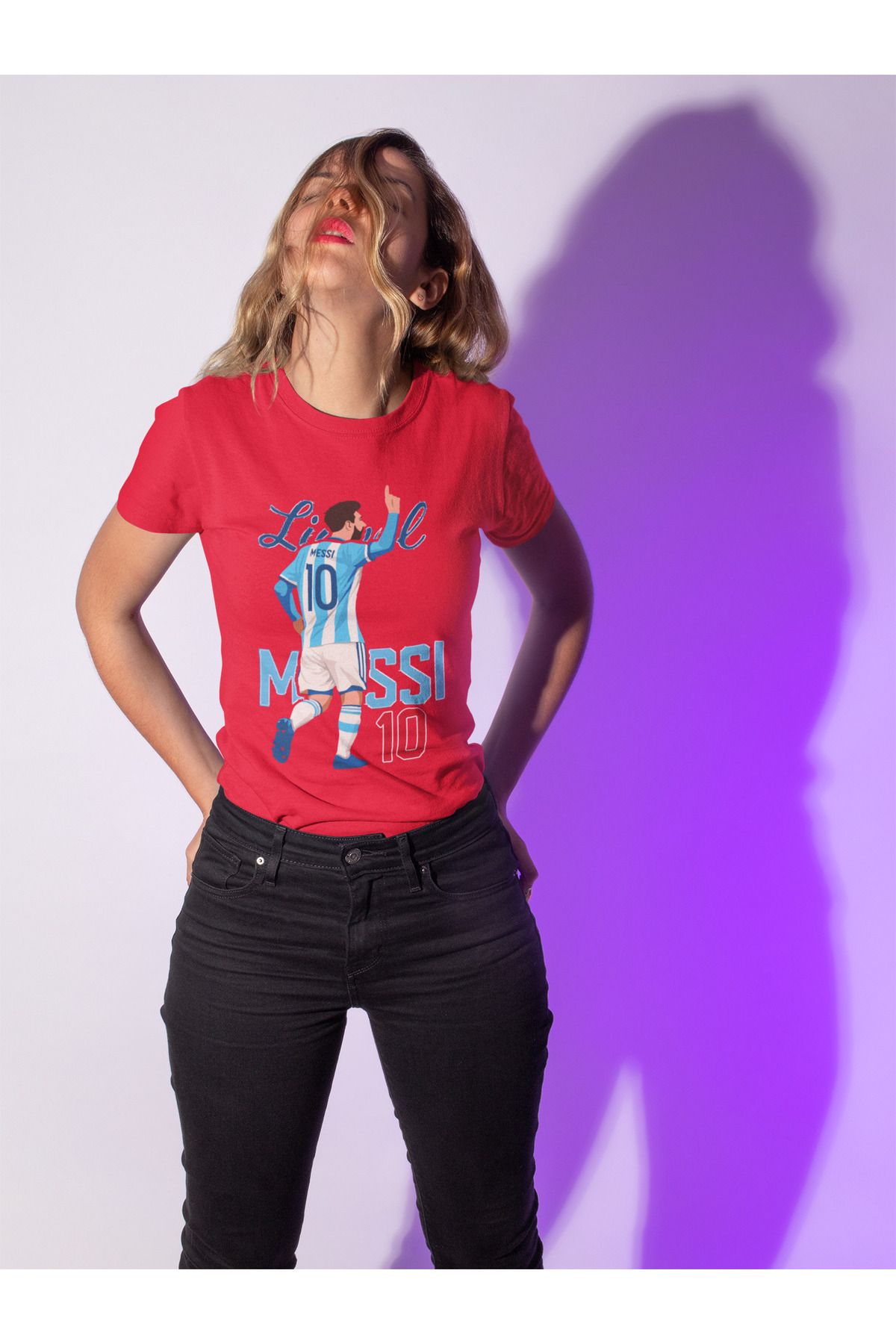 Biy Store Lionel Messi efsane karikatür futbol forma baskılı unisex kısa kollu erkek tişört kadın t-shirt