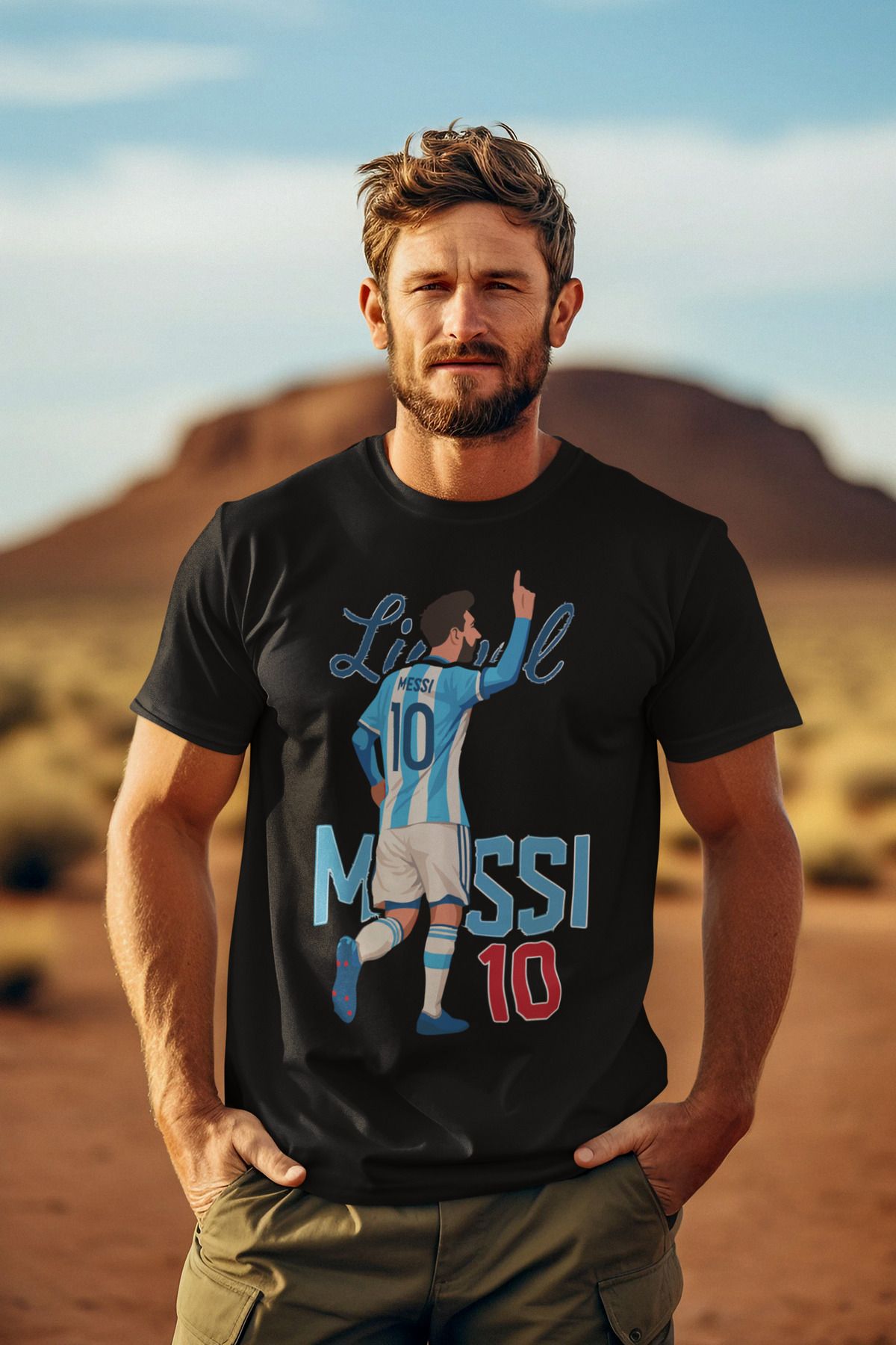Biy Store Lionel Messi efsane karikatür futbol forma baskılı unisex kısa kollu erkek tişört kadın t-shirt
