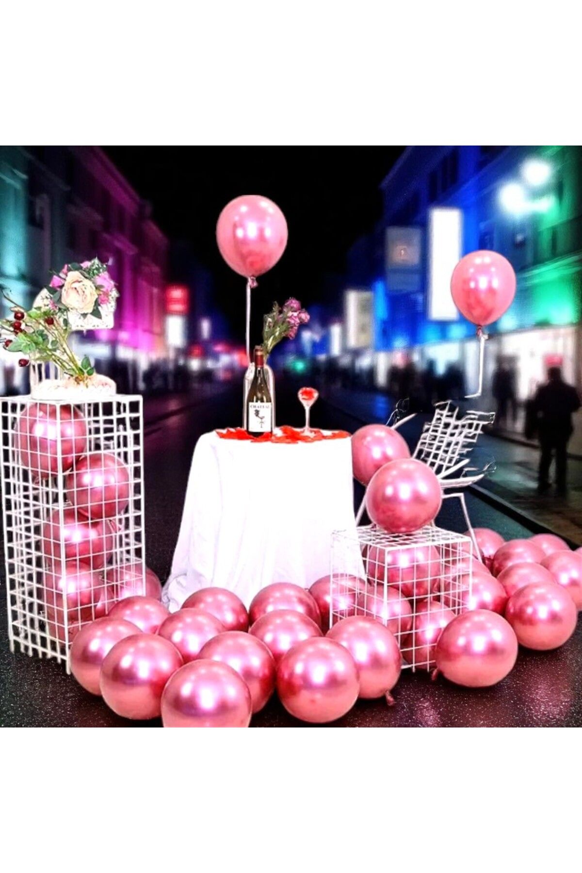 Kuzey ULTRA YÜKSEK KALİTE 50ADET PEMBE KROM BALON AYNALI BALON PARLAK BALON METALİK BALON KROM PEMBE BALON