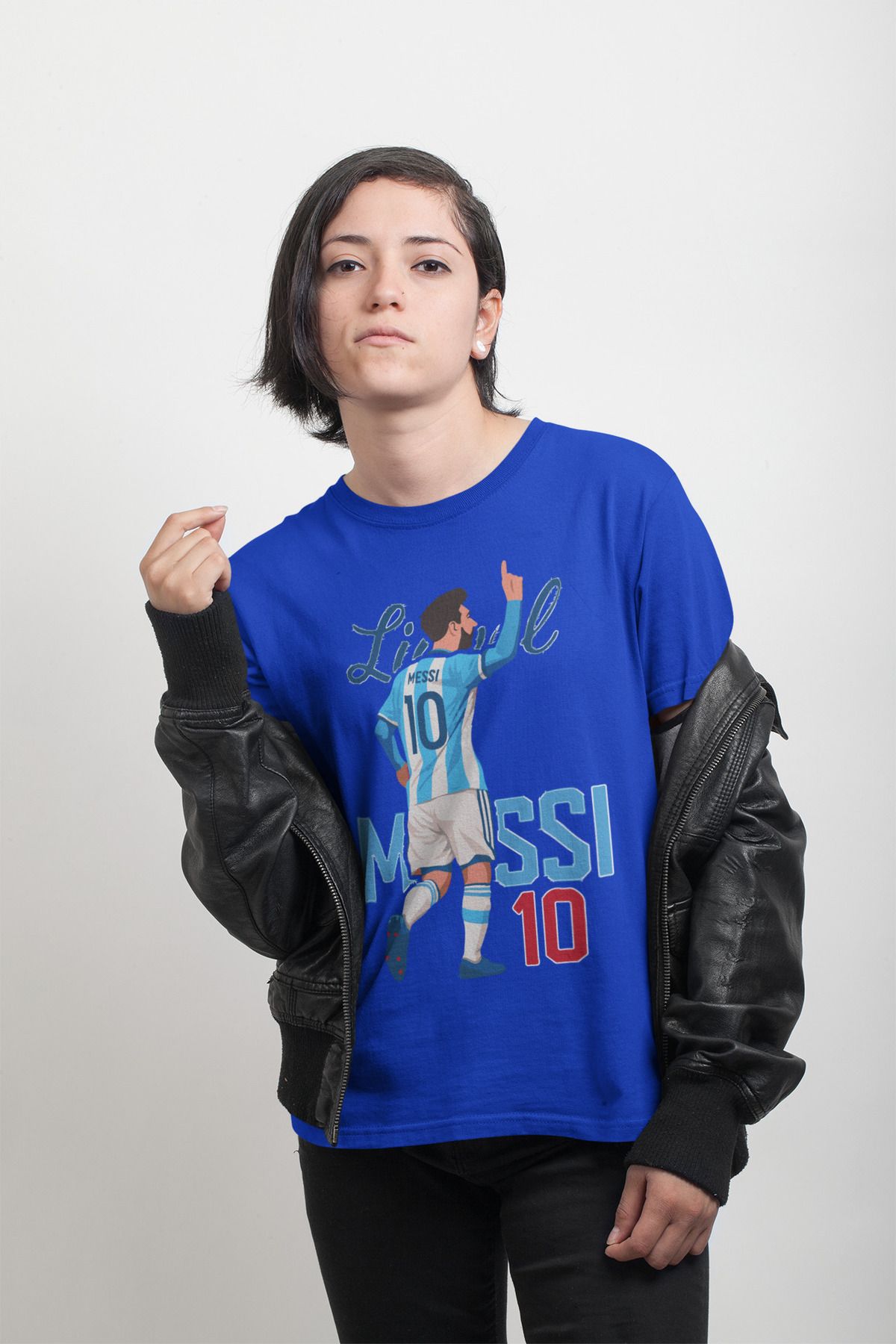 Biy Store Lionel Messi efsane karikatür futbol forma baskılı unisex kısa kollu erkek tişört kadın t-shirt