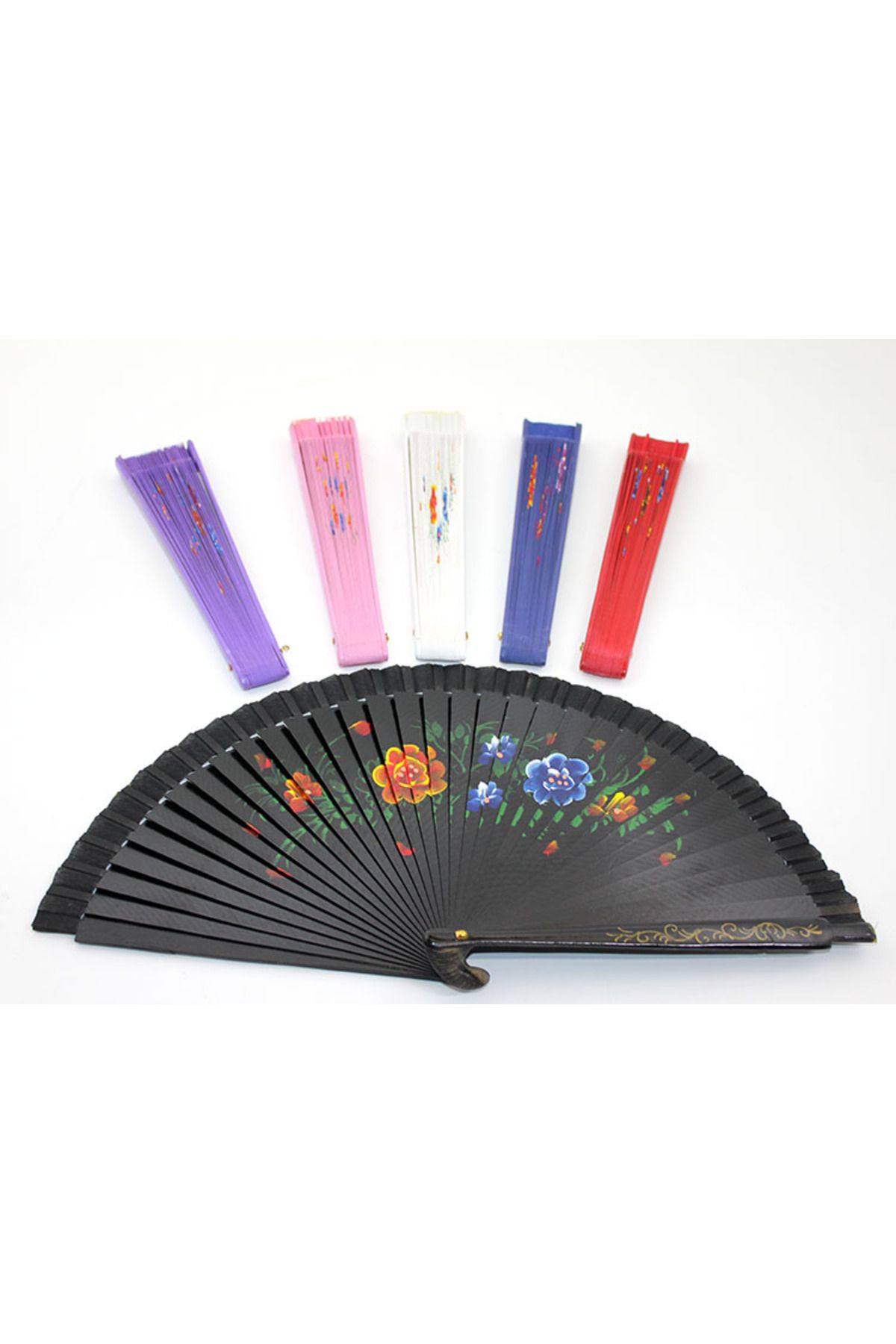 MR RZN STORE Ahşap Yelpaze Çift Taraflı