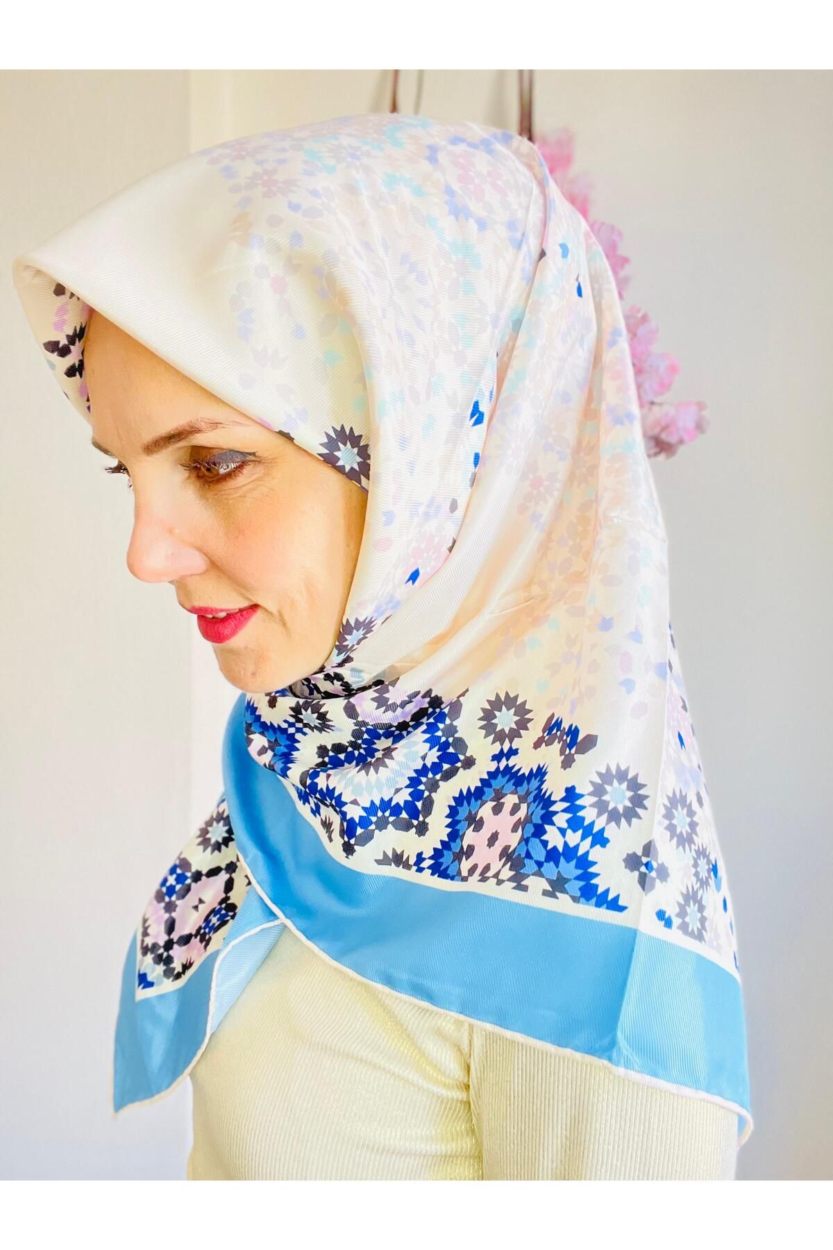 The Message Lüks Seri Twill İpek Eşarp | Özel Tasarım Gold Desenli Premium Koleksiyon
