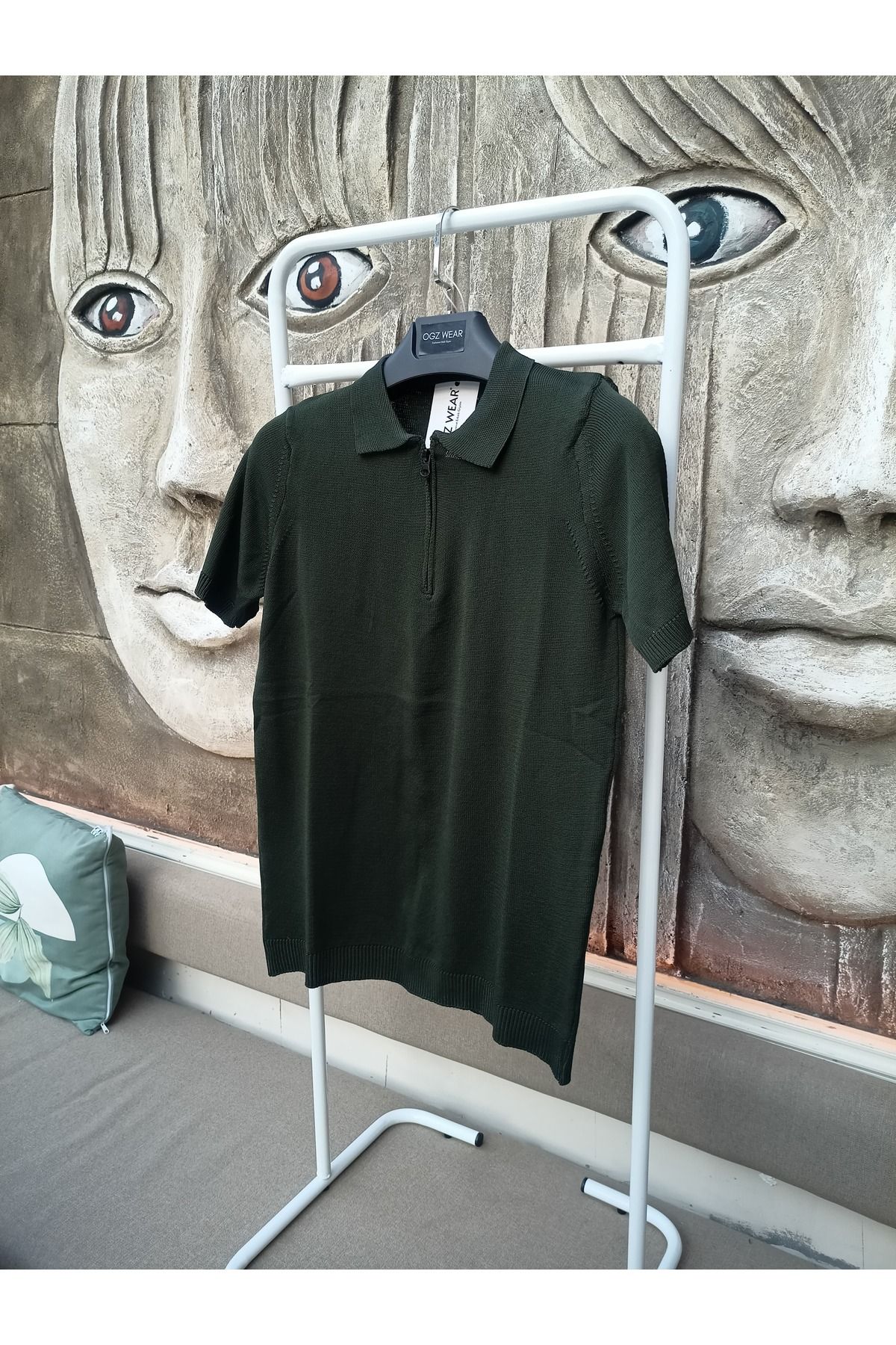 Scornic Ogz Wear Basic Premium Pamuklu Femuarlı Polo Yaka Örme Triko Tişört