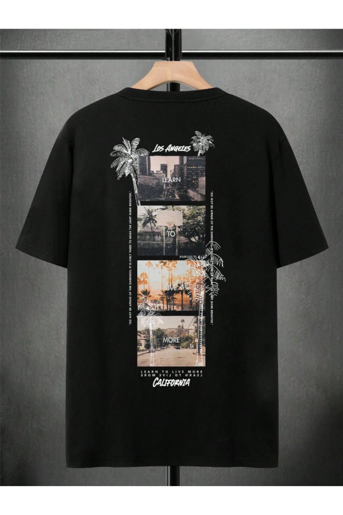 COHERENT Unisex Erkek/Kadın LOSANGEL Özel Baskılı Oversize Pamuklu T-Shirt