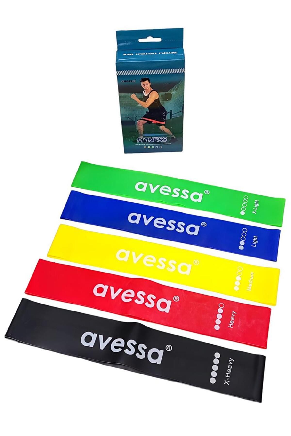 alsepeteavm AVESSA LAB-SET-50 LATEX EGZERSİZ BAND SETİ 5'Lİ