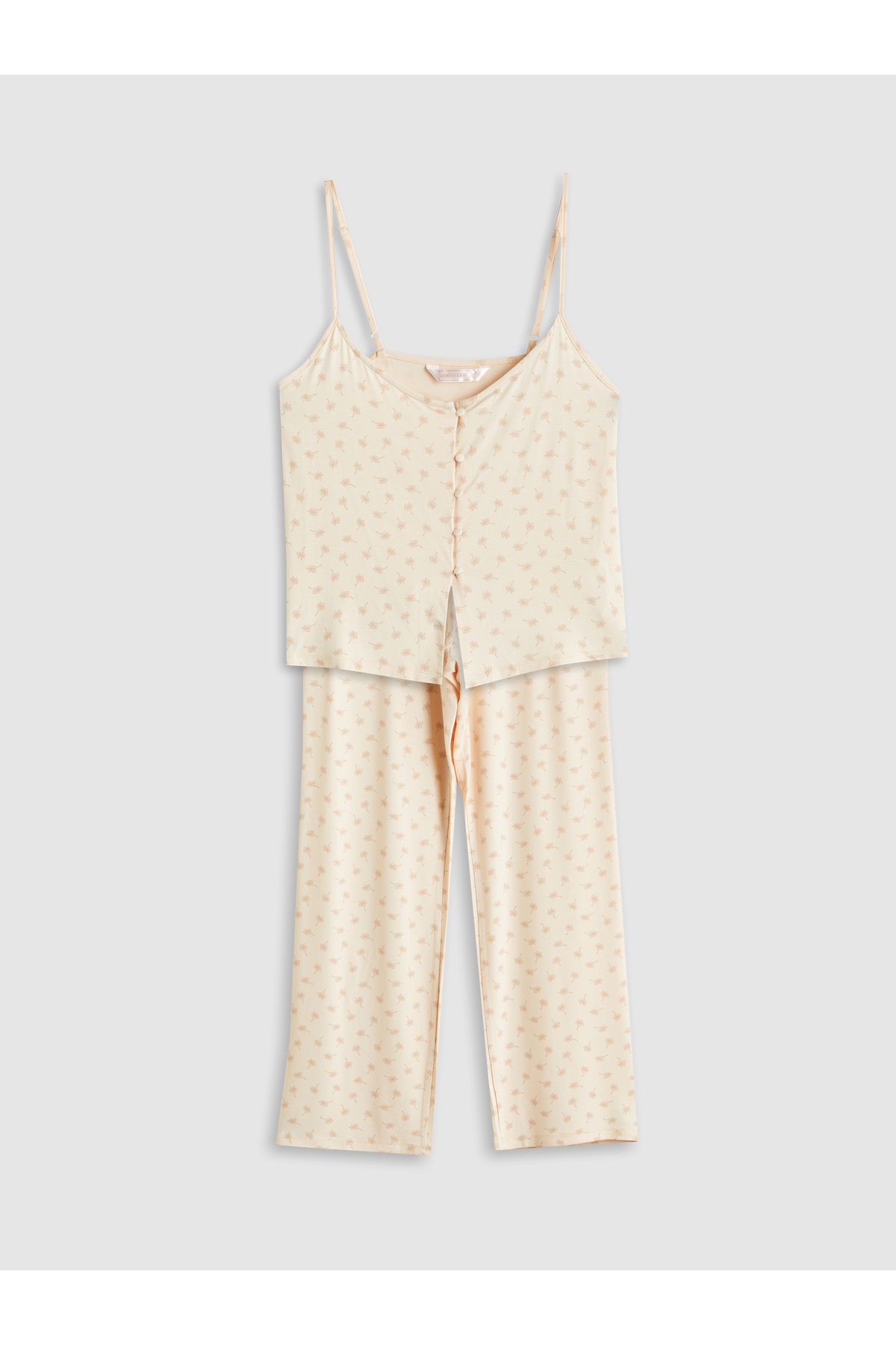 LC Waikiki V Yaka Baskılı Kadın Pijama Takımı