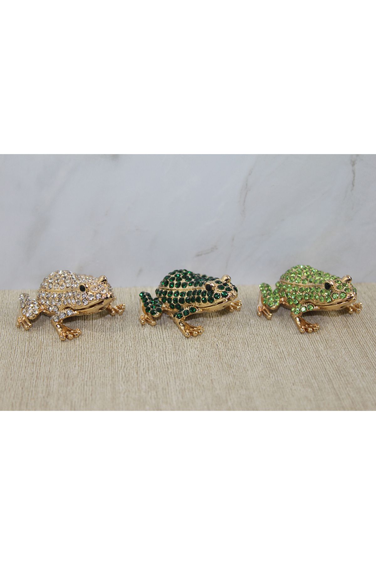 MR RZN STORE Swa rovski Taşlı Minik Figür - Kurbağa Model 2