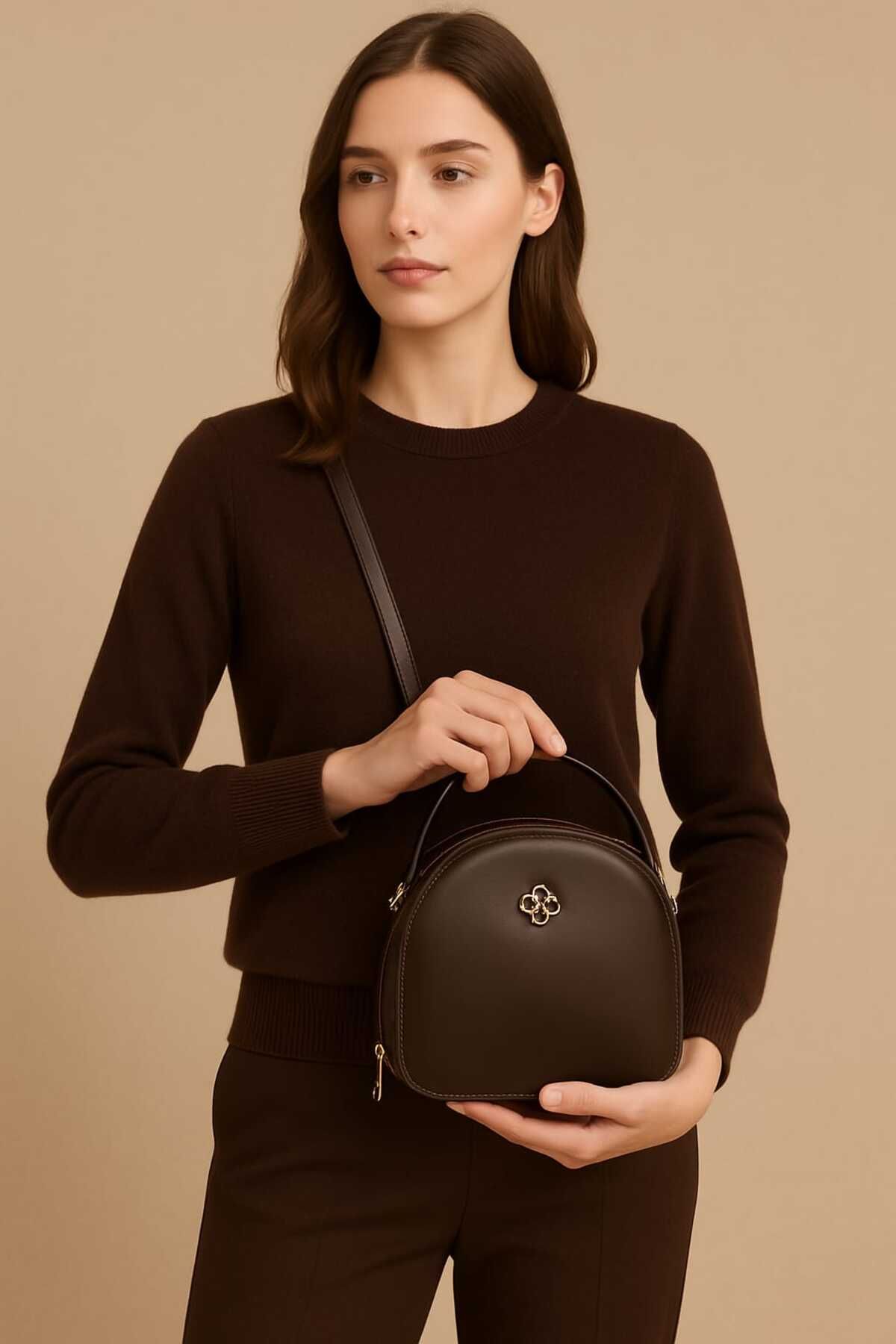 zinorabags Luna Yuvarlak Kadın El Ve Omuz Çantası