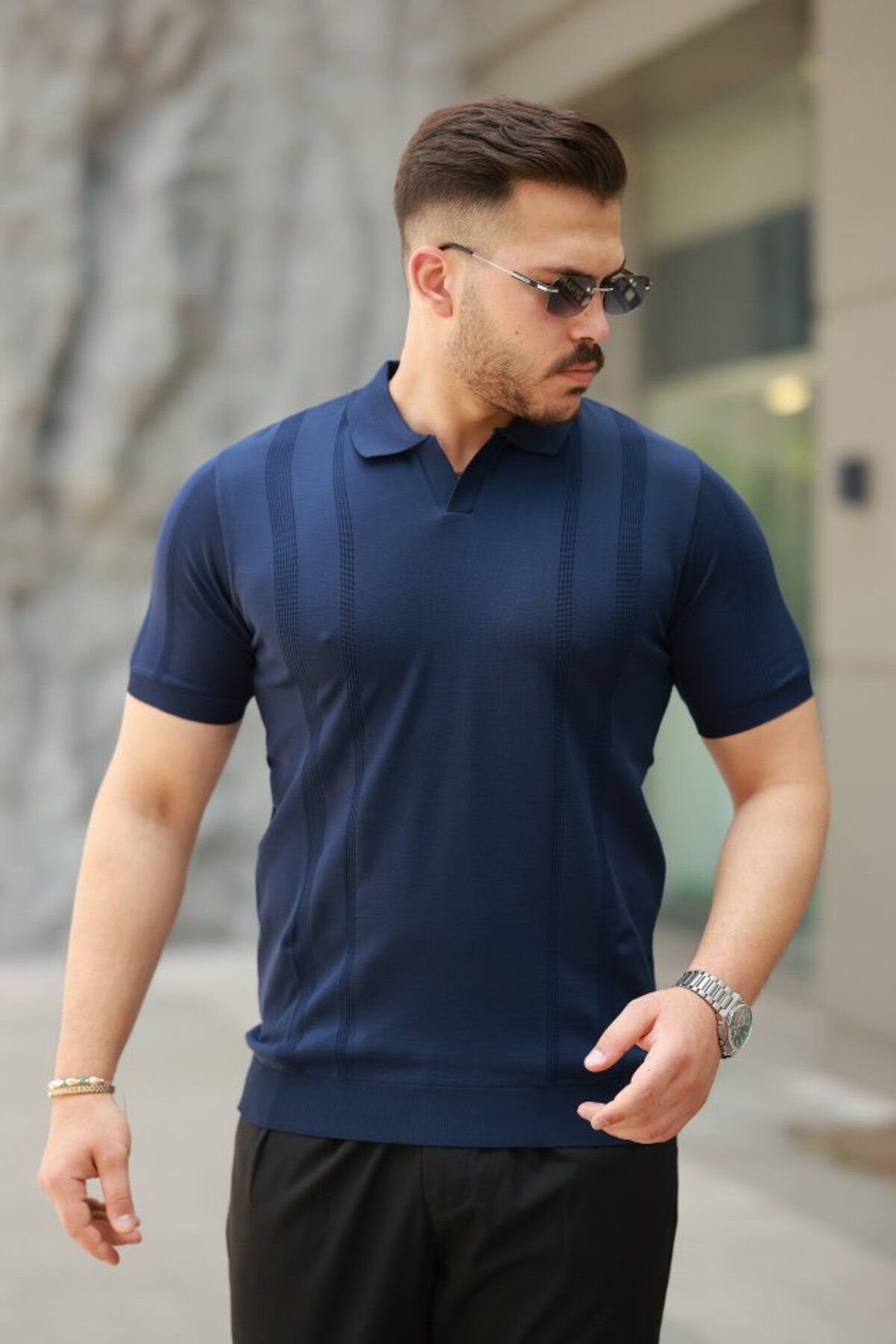 Arben Boutique Erkek Hemşire Yaka Kısa Kollu Tişört