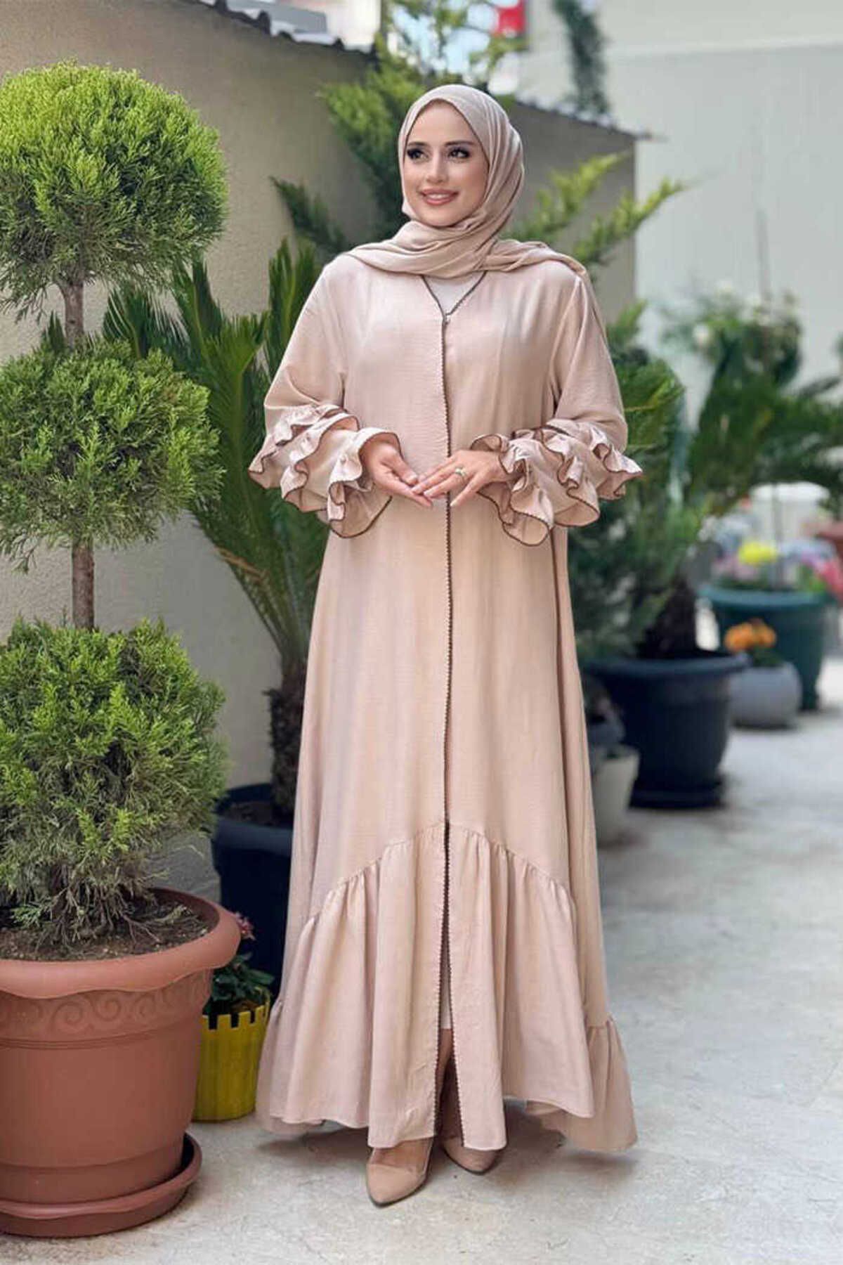 Bym Fashion Şal ve Ferace İkili Takım 70018 Taş